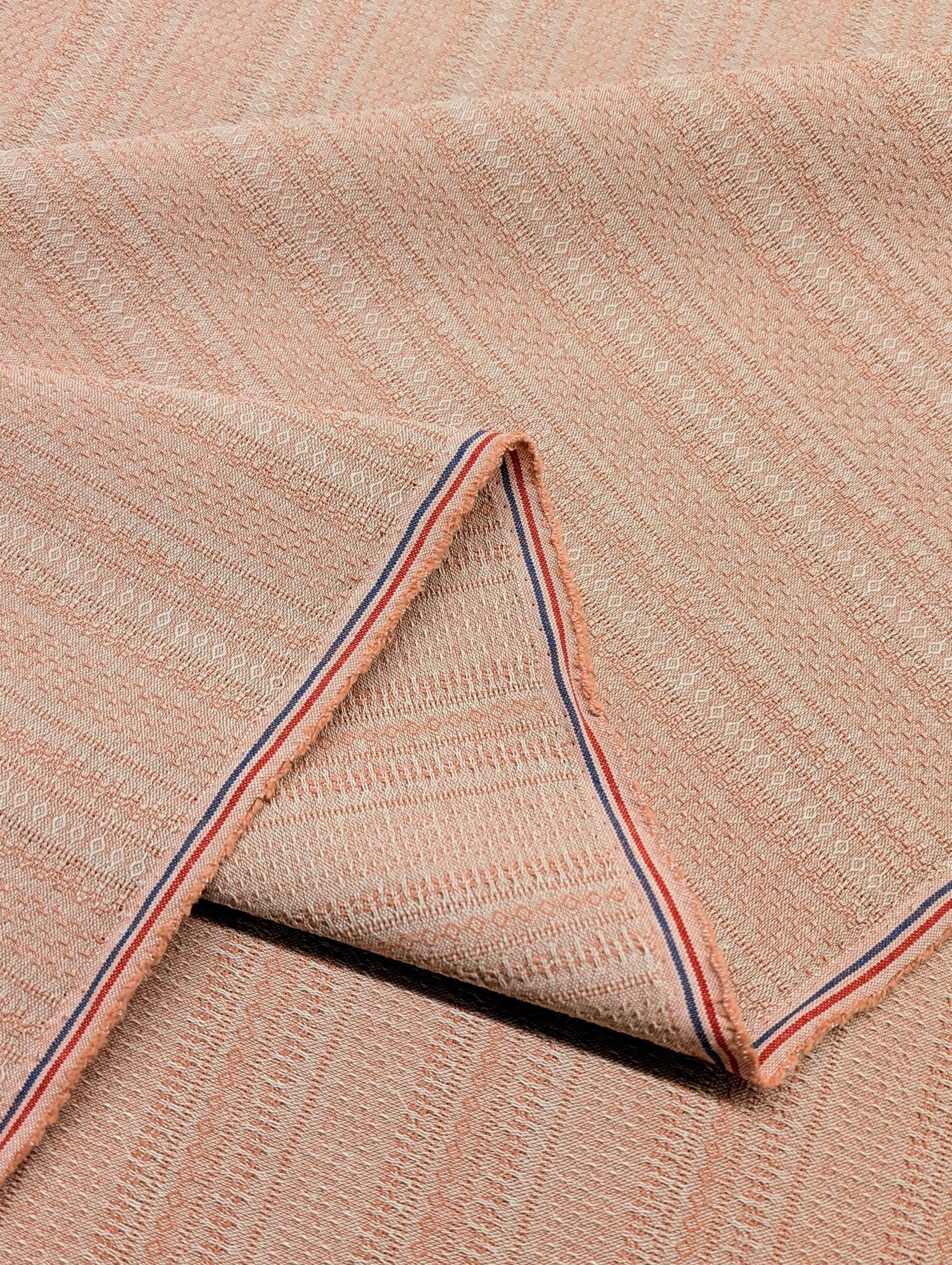 Textile Pantry - Junko Matsuda Yarn Dyed Textured Cotton Fabric - Coral