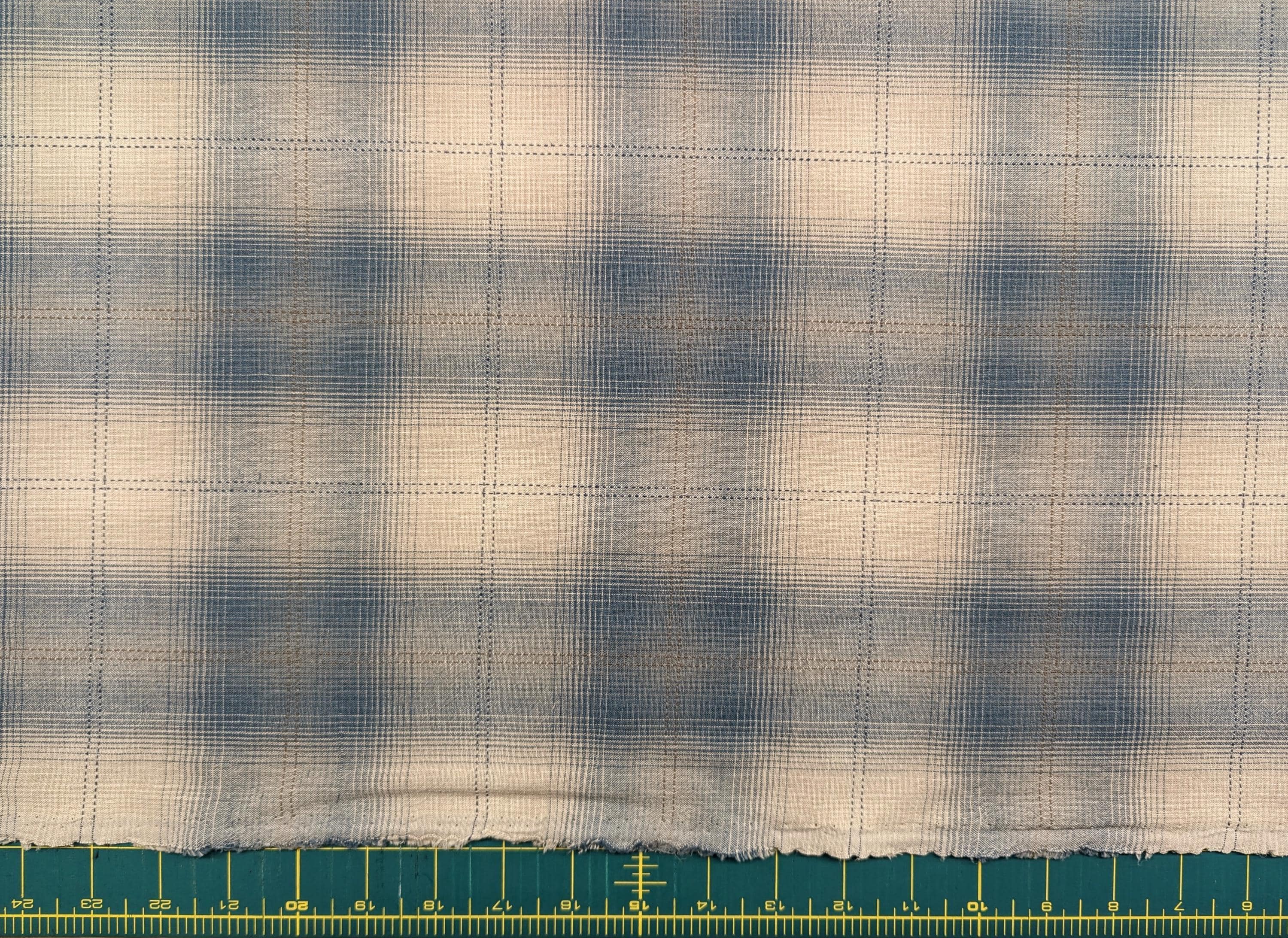 Japanese yarn dyed big plaid cotton fabric 4547-347 light blue