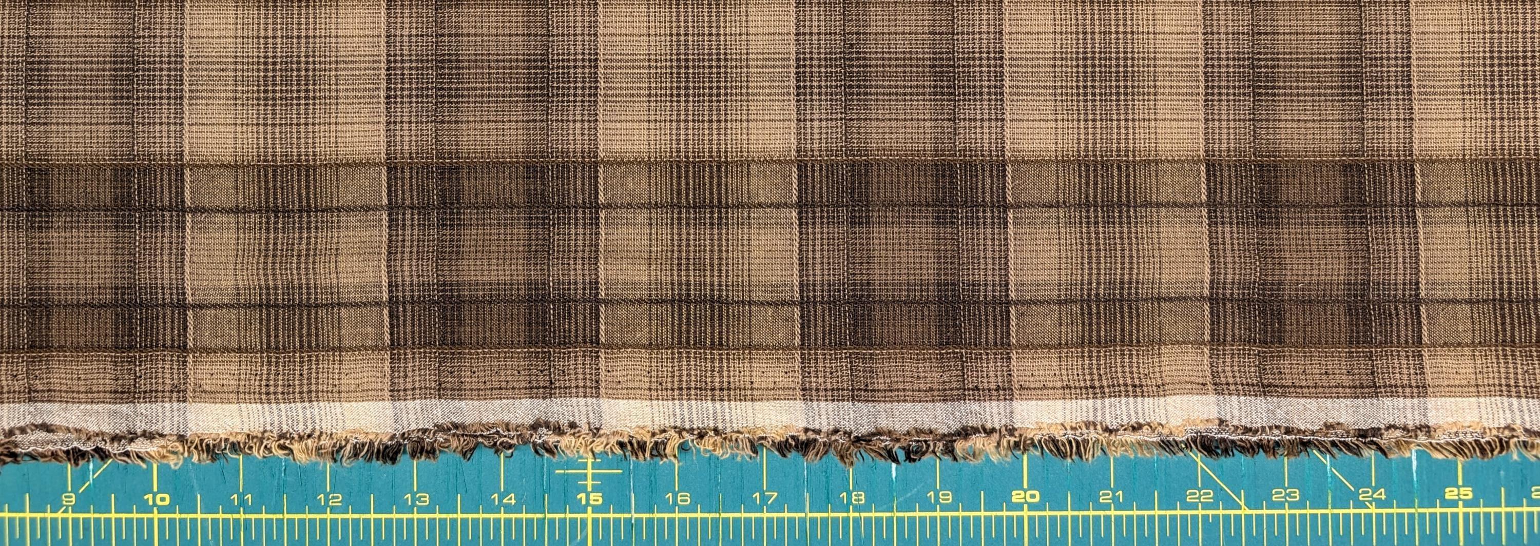 Cosmo plaid Japanese yarn dyed cotton taupe fabric AY77000-4 F brown & beige
