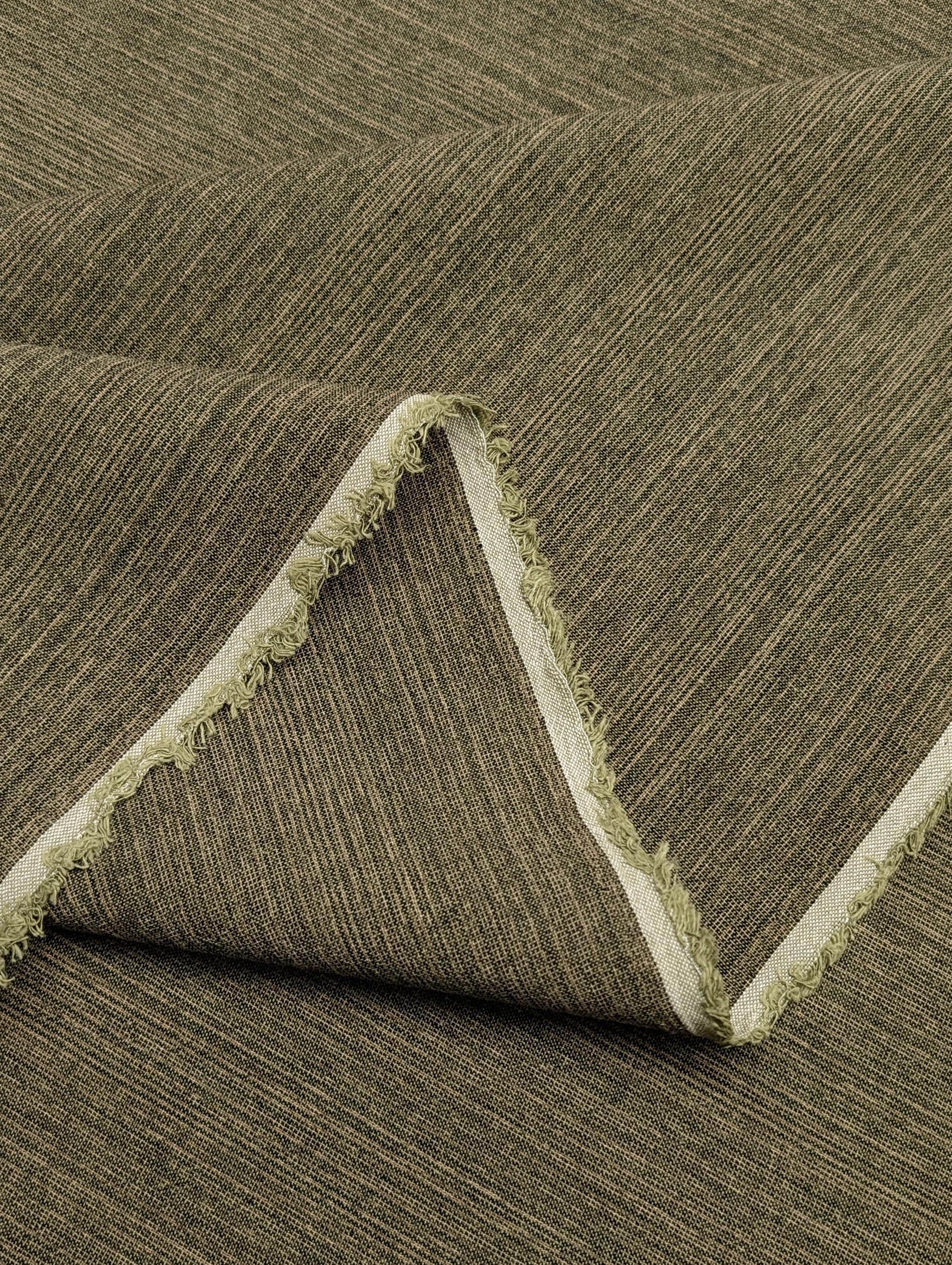 Cosmo - Japanese Yarn Dyed Textured Cotton Taupe - Green
