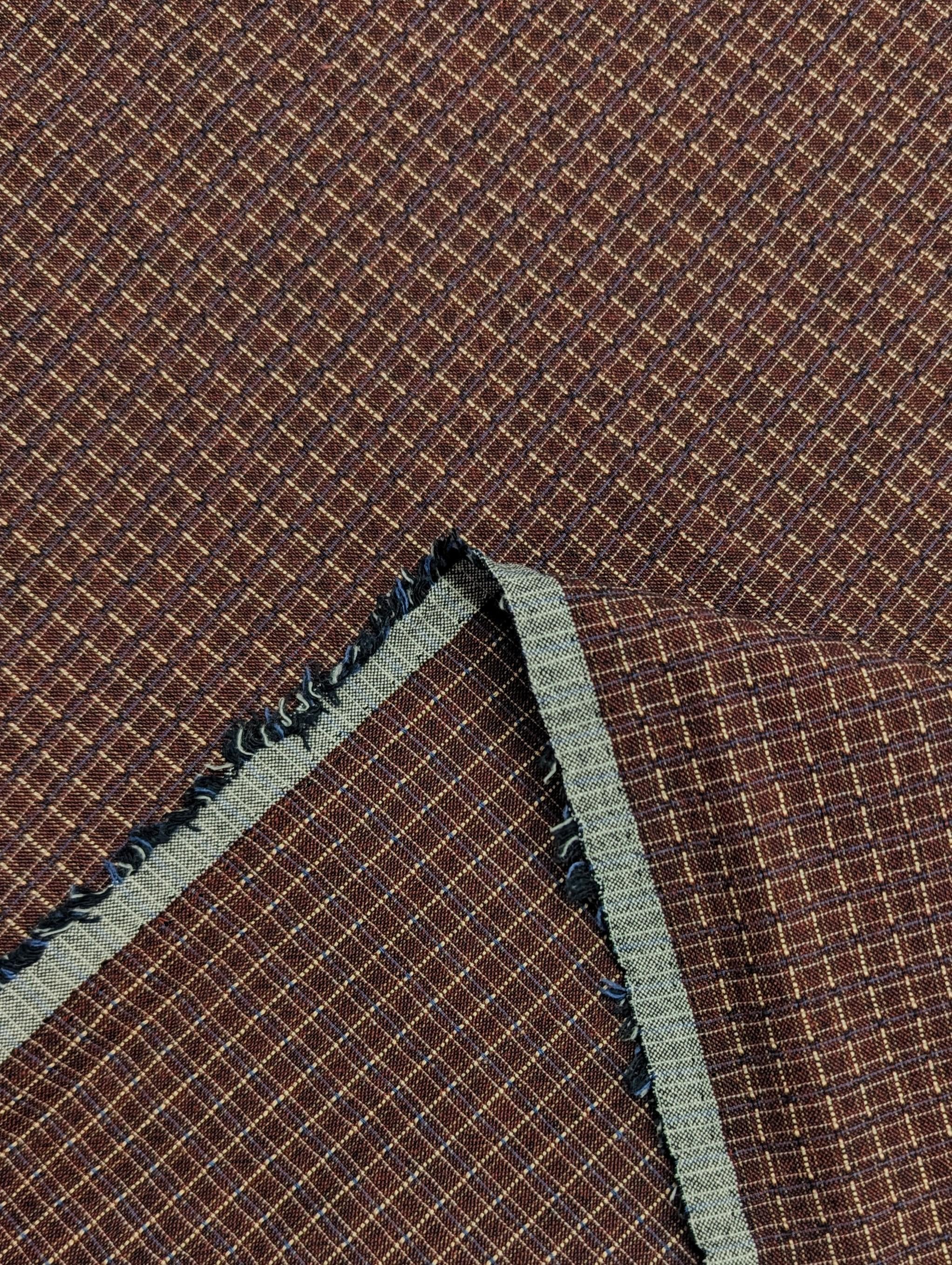 MYD - Yarn Dyed Grid Cotton Fabric - Burgundy