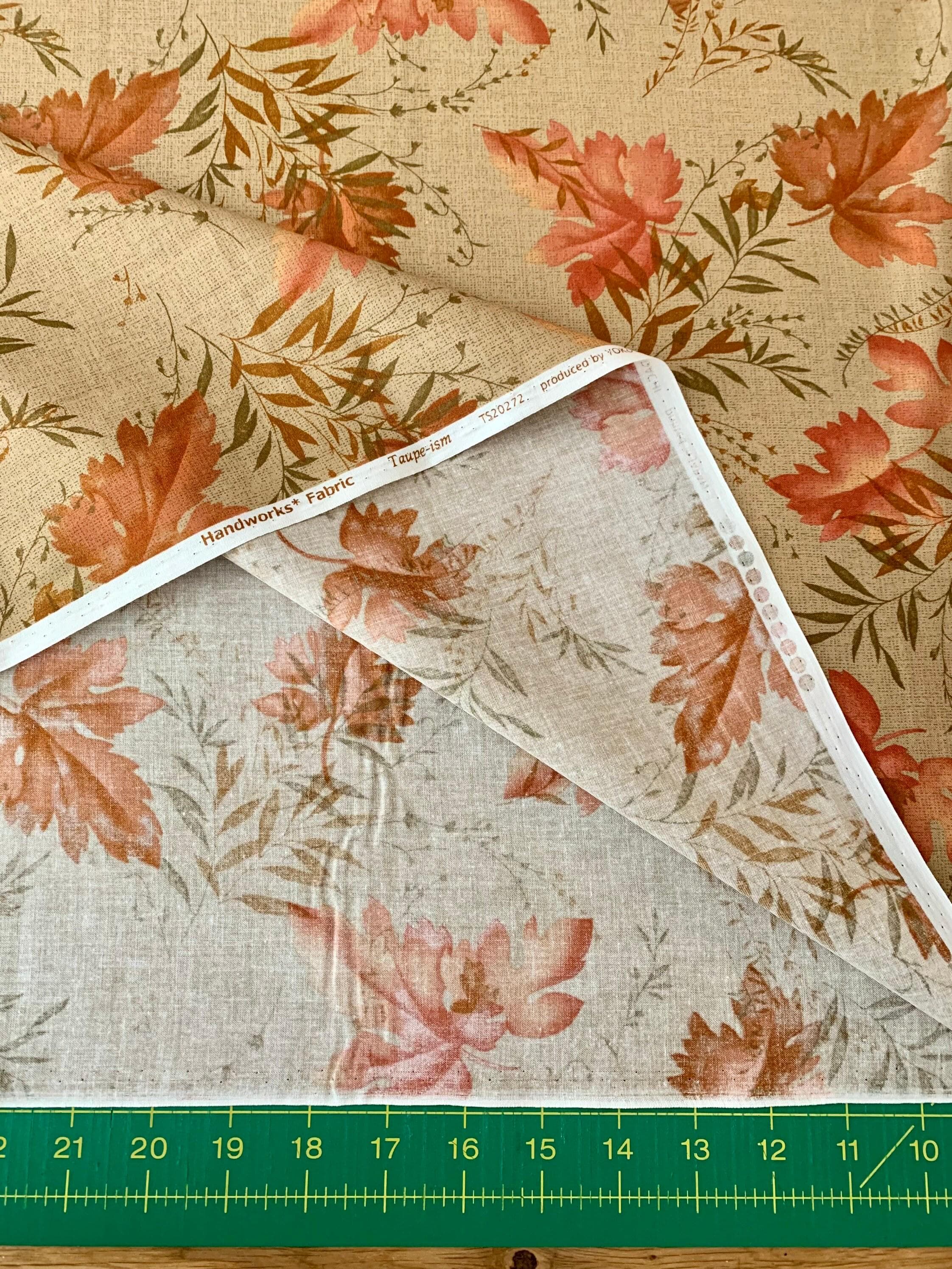 Vancet - Autumn Leaf Taupe-Ism Printed Cotton Taupe - Orange