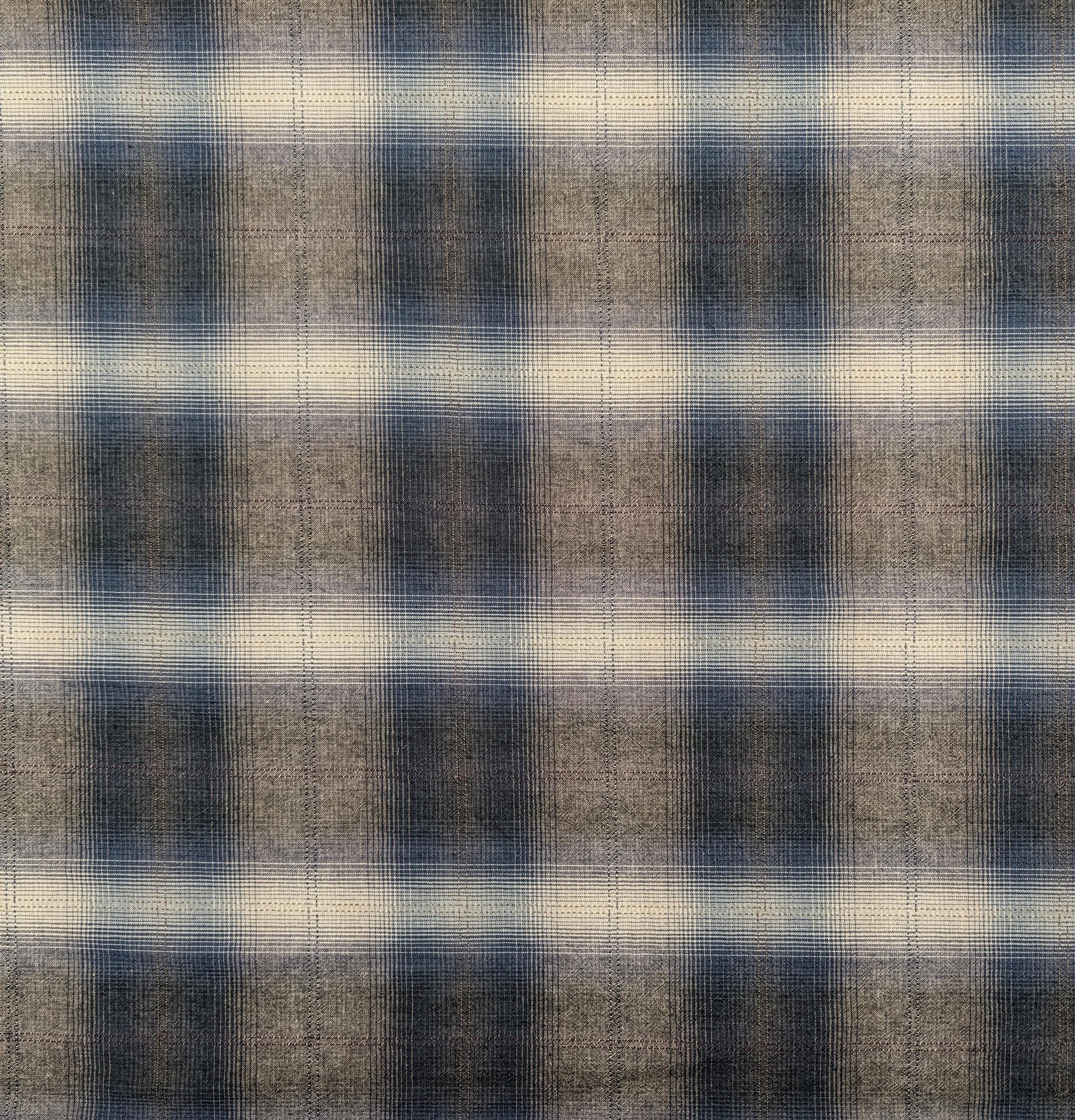 Japanese yarn dyed big plaid cotton fabric 4547-348 dark blue