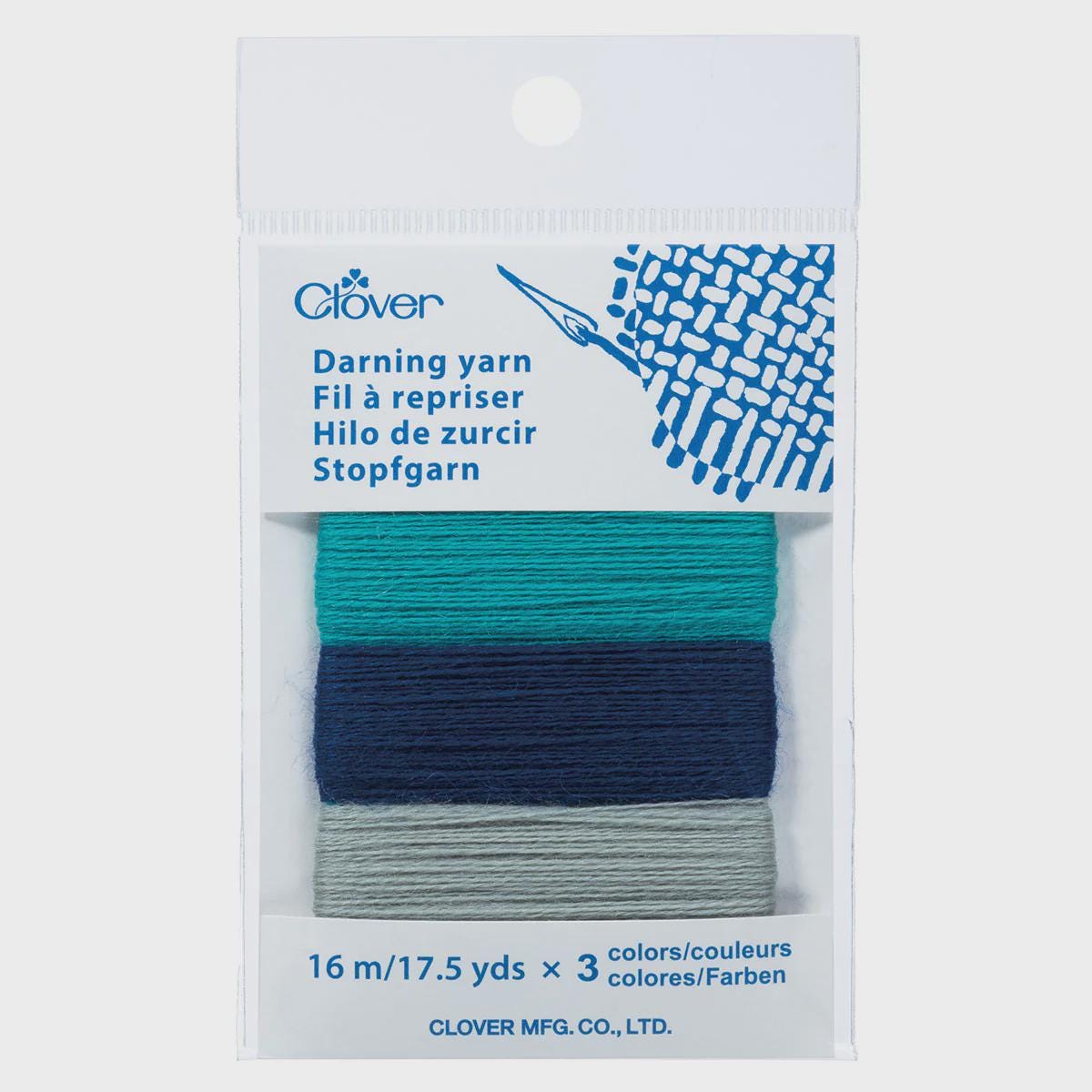 Clover Japanese Darning Yarn 3 Color Assortment #7952 BLUE