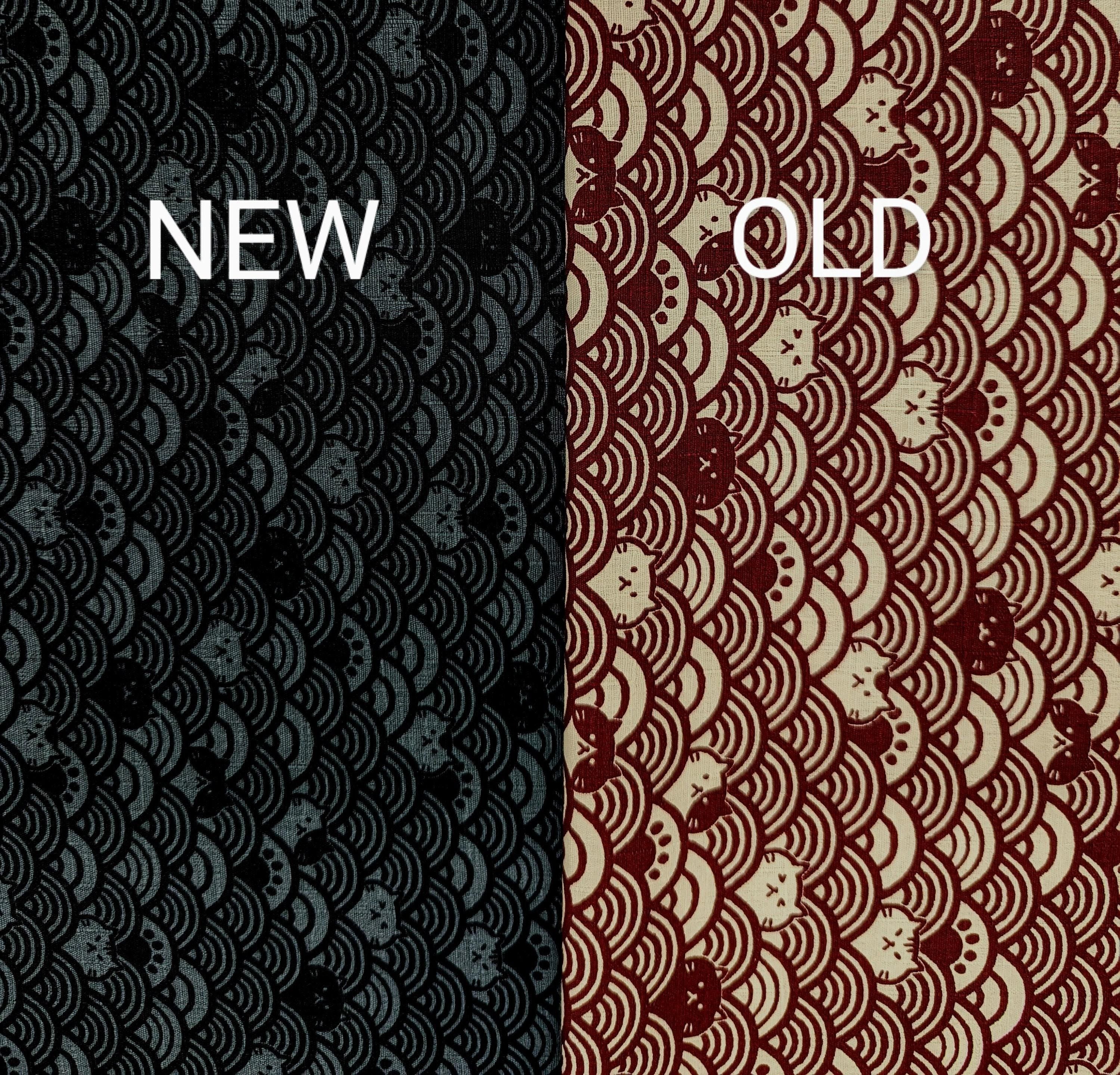 Waves with Cats Cosmo Japanese cotton dobby fabric AP41903-2E gray