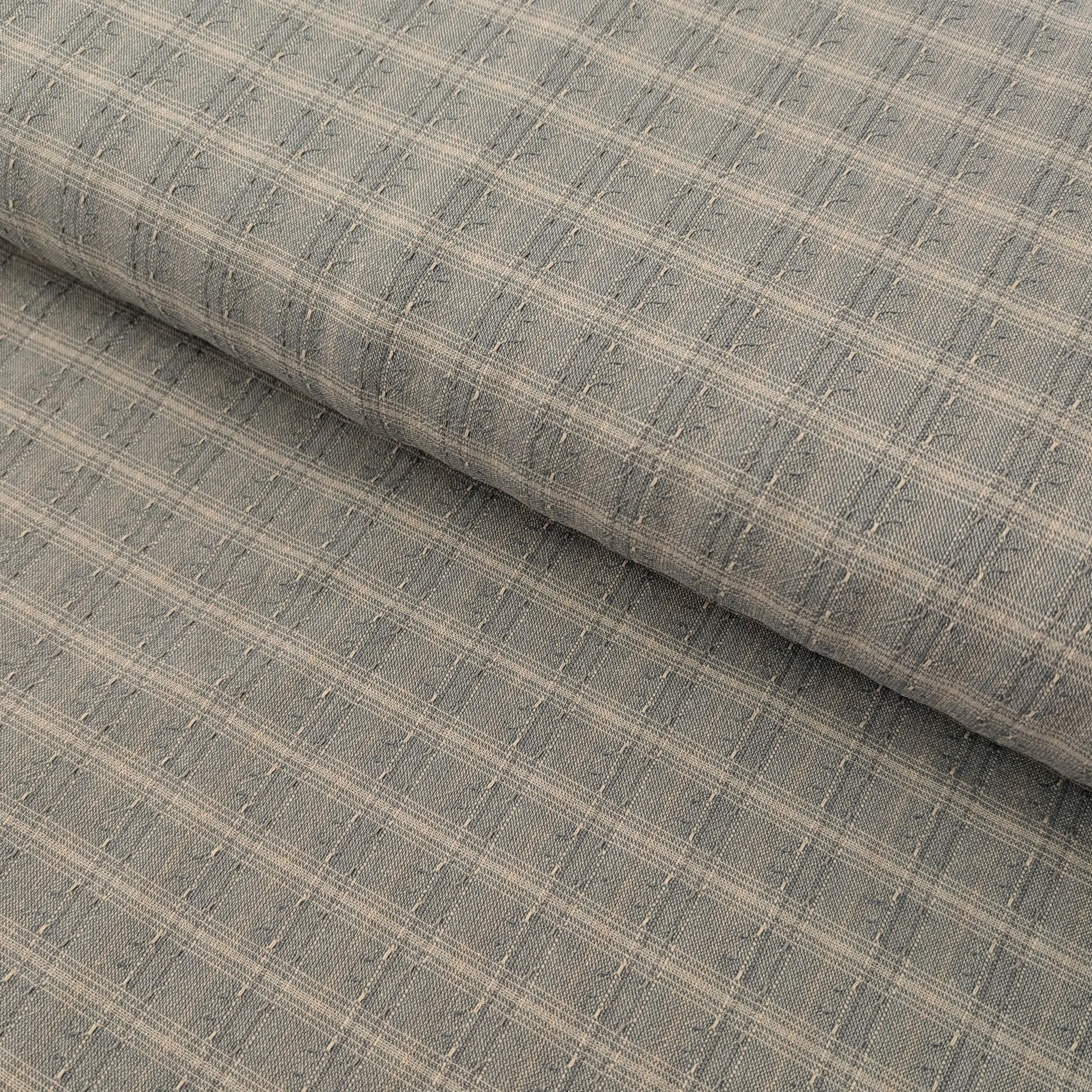 NEW Cosmo Madras Japanese yarn dyed cotton fabric AY20180H-3 D light blue