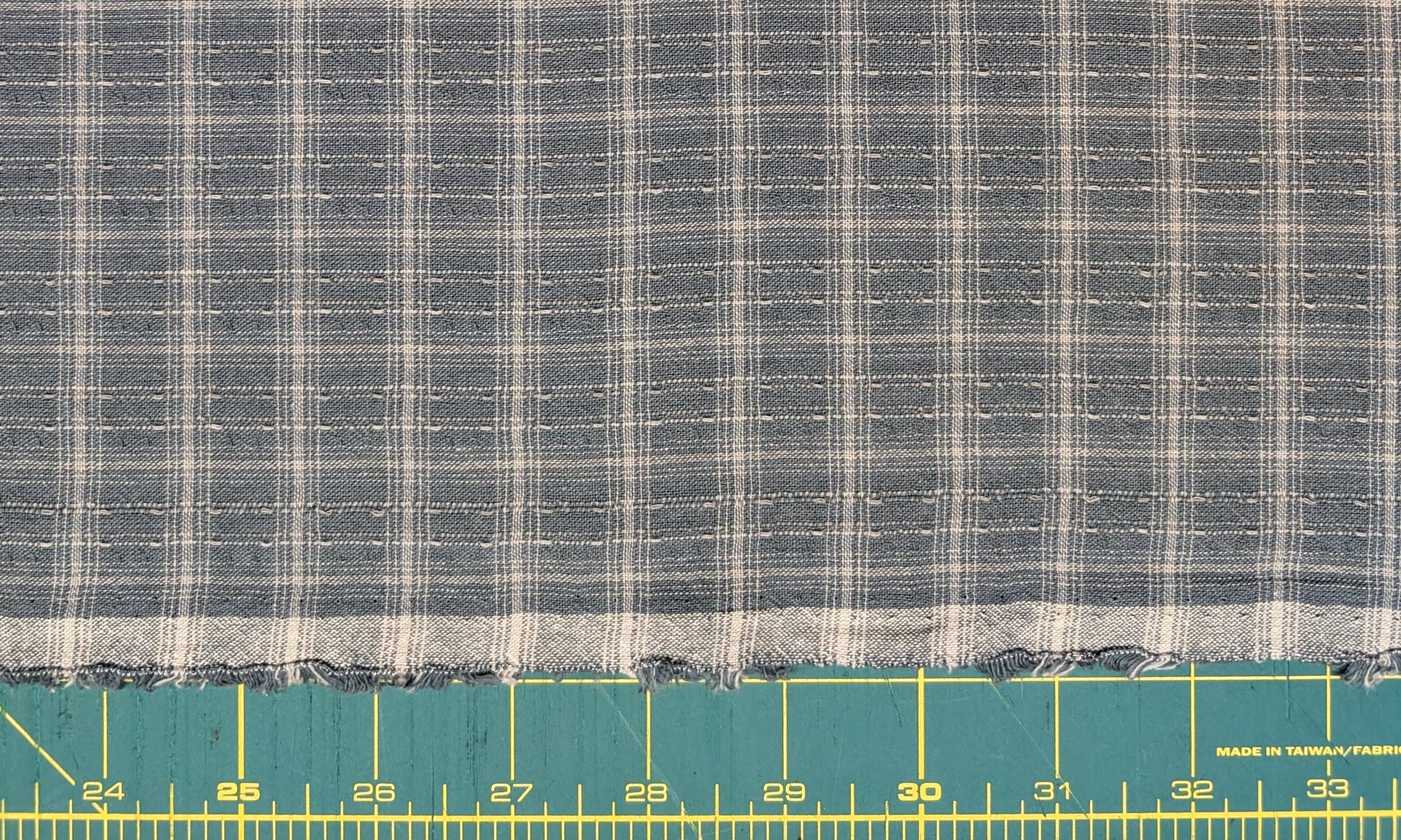 NEW Cosmo Madras Japanese yarn dyed cotton fabric AY20180H-3 F medium blue