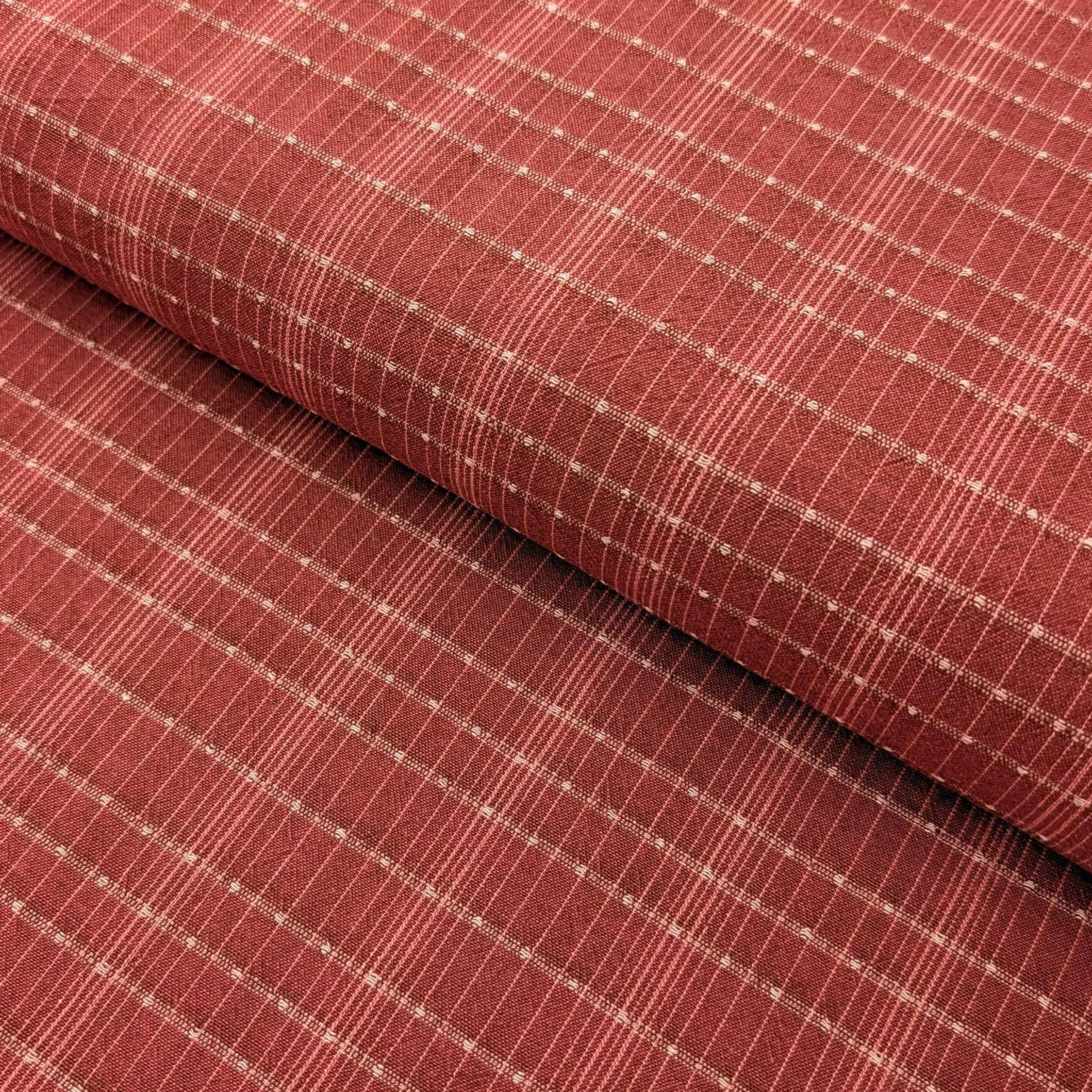 NEW Cosmo Japanese yarn dyed cotton fabric AY20180H-4 C red
