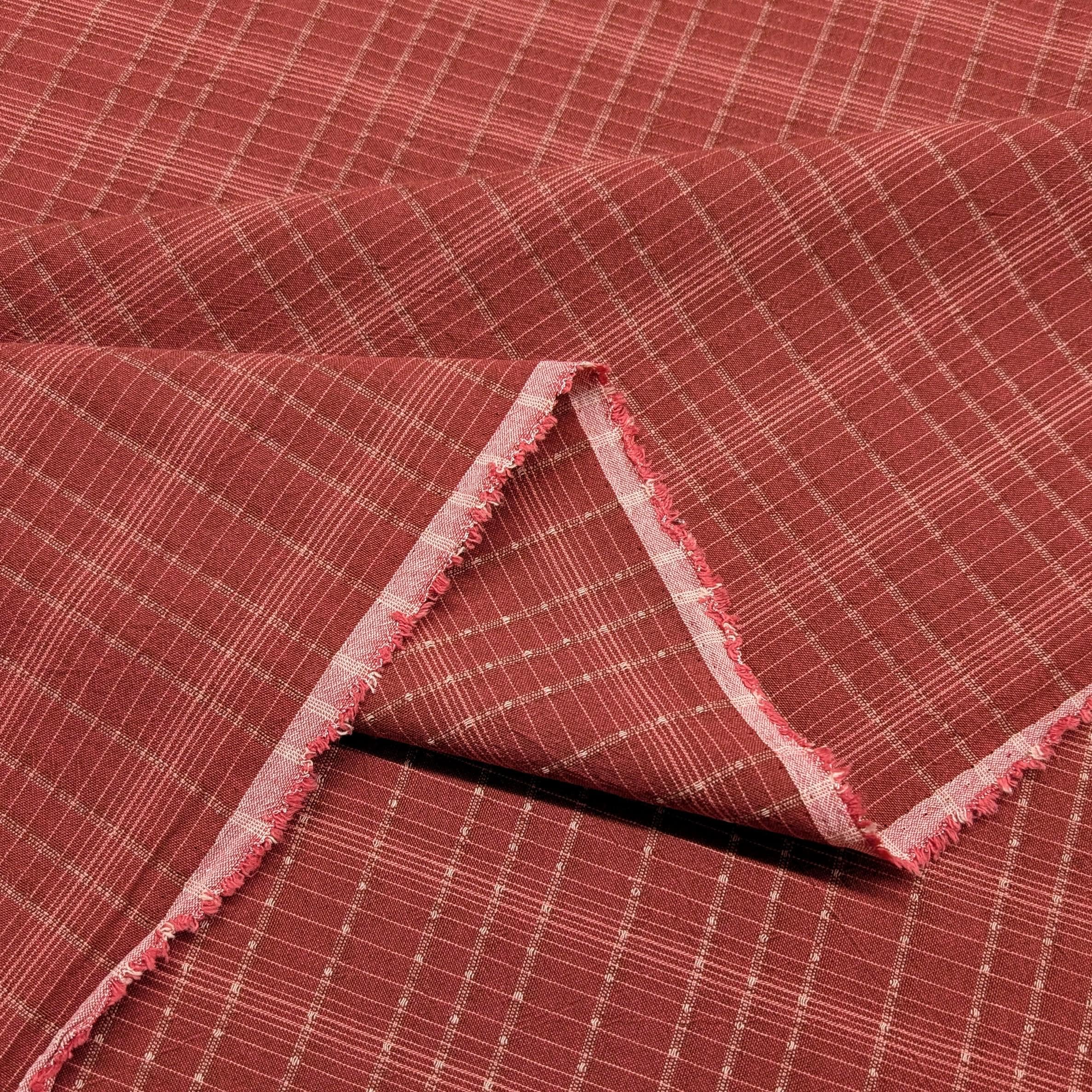 NEW Cosmo Japanese yarn dyed cotton fabric AY20180H-4 C red