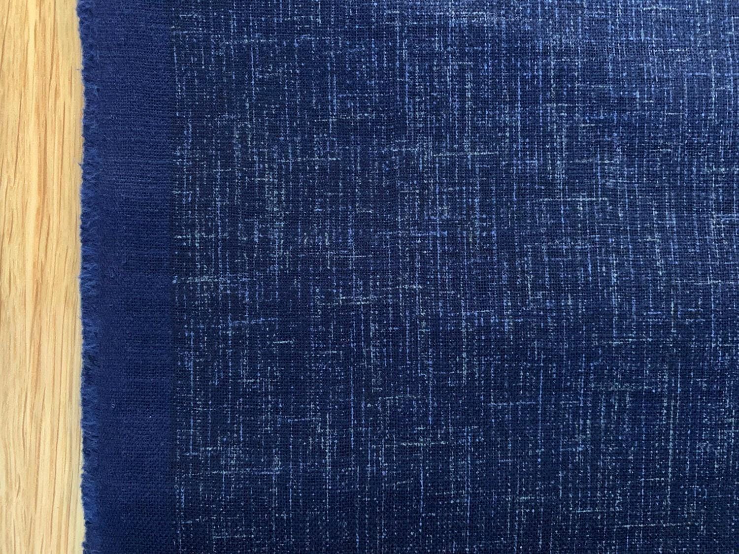 Sevenberry - Solid Woven-Look Cotton Fabric - Blue