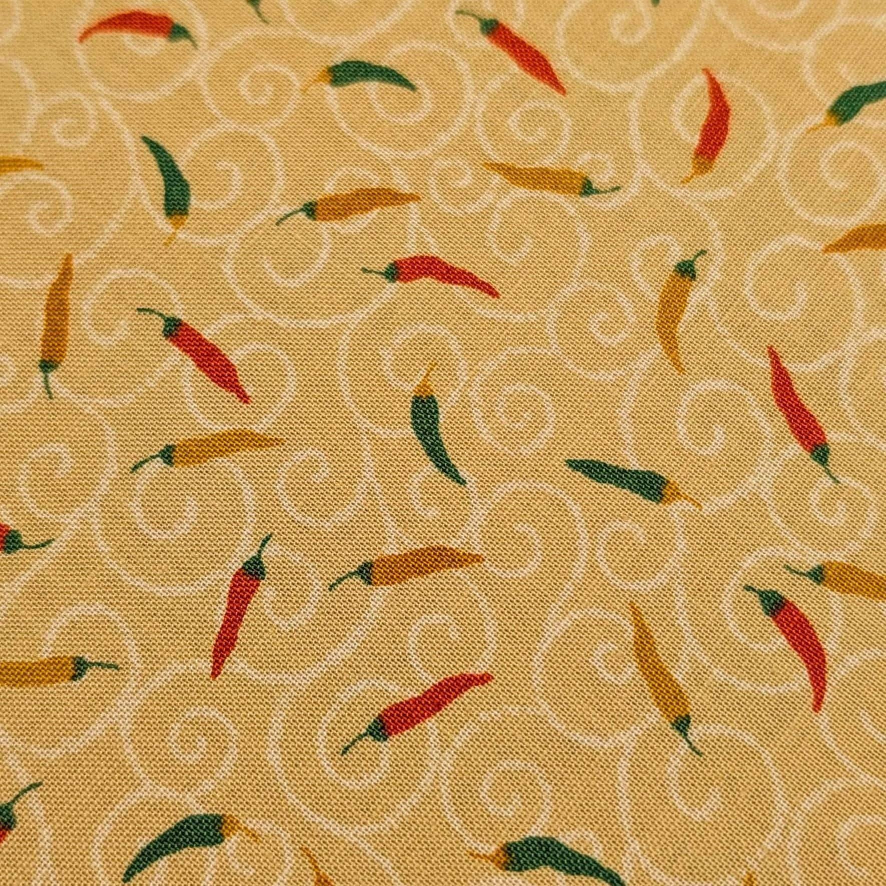 Sevenberry - Tiny Chilis Cotton Fabric - Beige