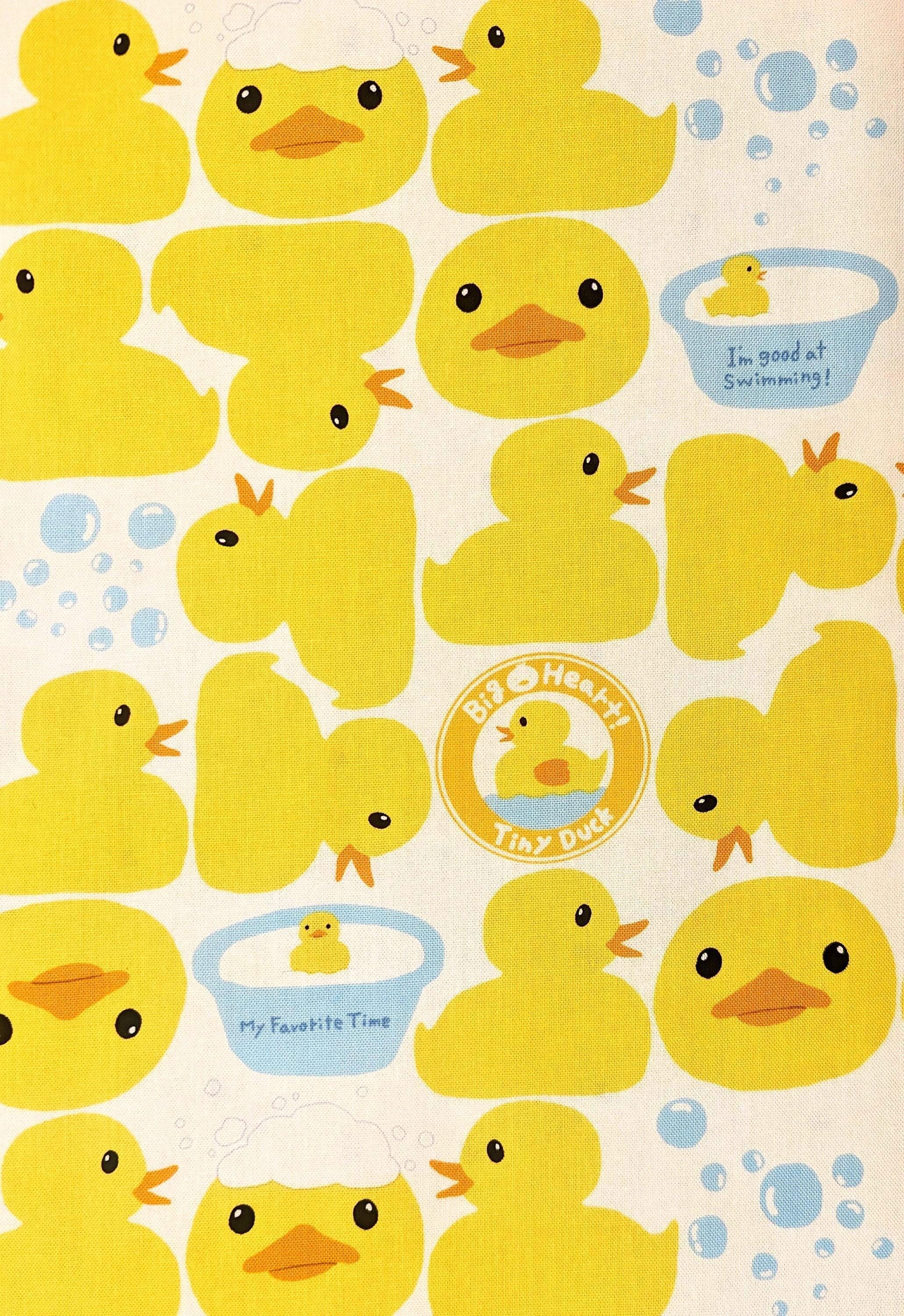 Kobayashi - Ducky Bath Time Oxford Cotton Canvas - White
