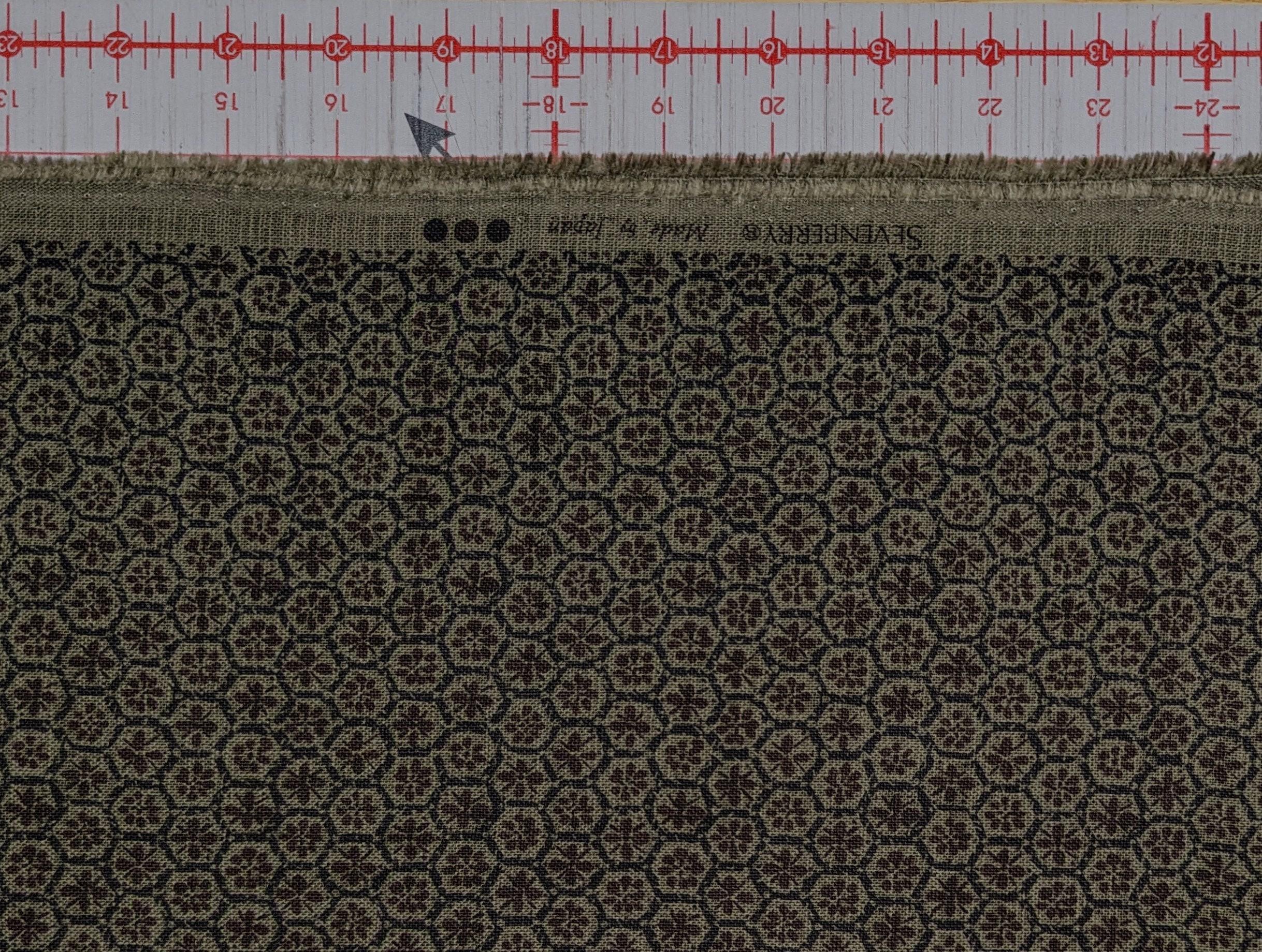 Sevenberry - Rustic Geometry Cotton Fabric - Brown Gray