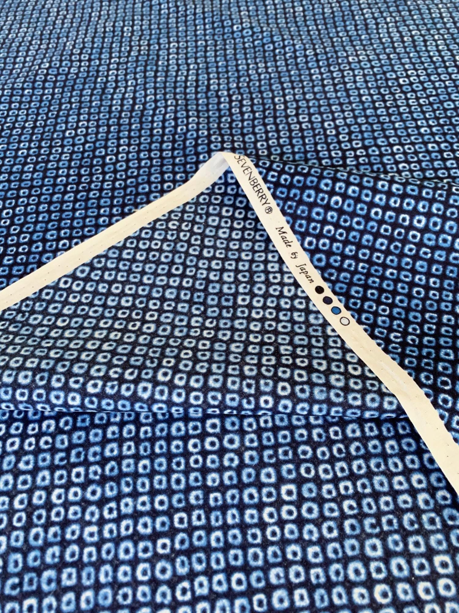 Sevenberry - Kanoko Printed Shibori-Style Collection Cotton Fabric - Medium Blue