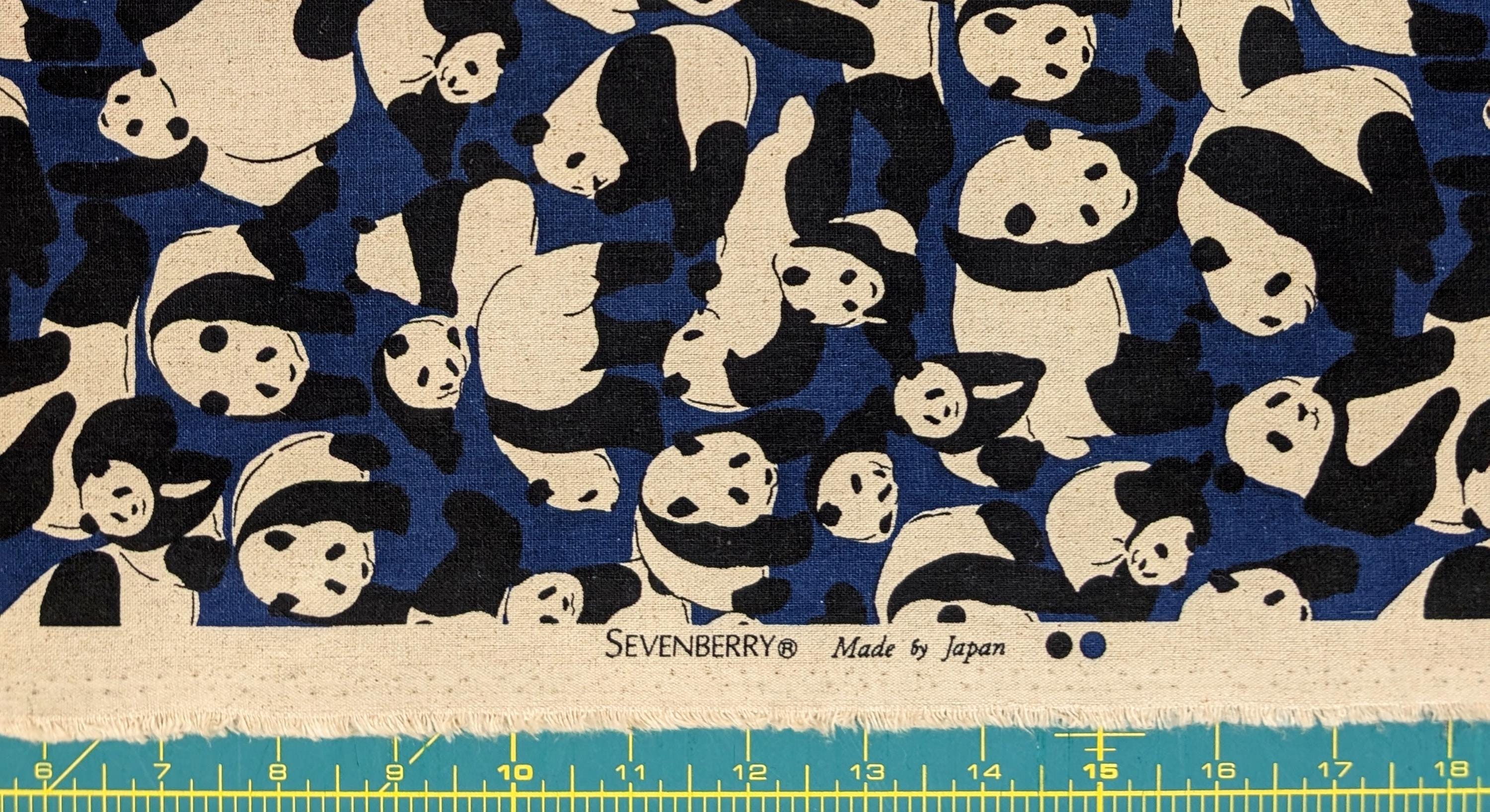 NEW Panda Bears Sevenberry Japanese cotton linen light canvas fabric 850406-1-5