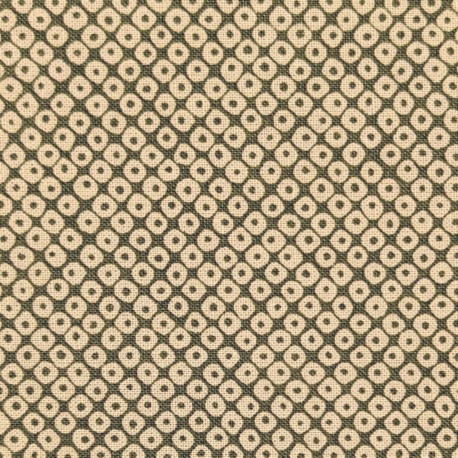 Sevenberry Kanoko Dots Japanese cotton fabric 88222-9-3 beige & green