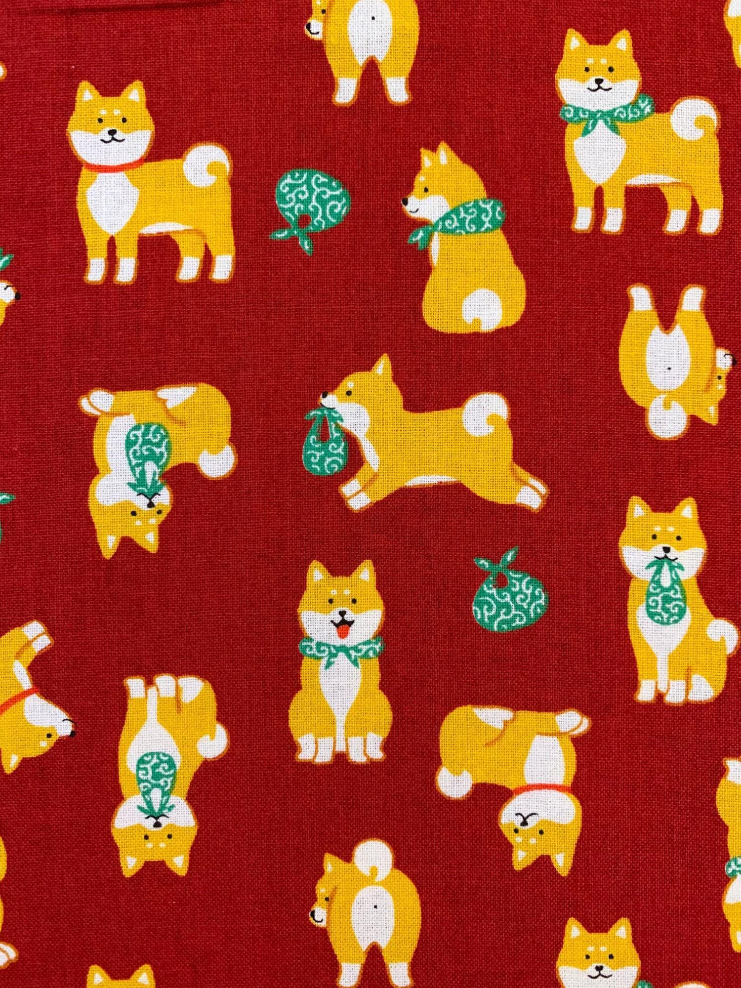 Cosmo - Shiba and Karakusa Cotton - Red