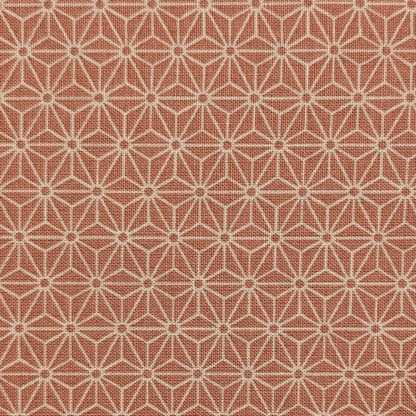Sevenberry Small Asanoha stars Japanese cotton fabric 88222-2-11 beige & pink
