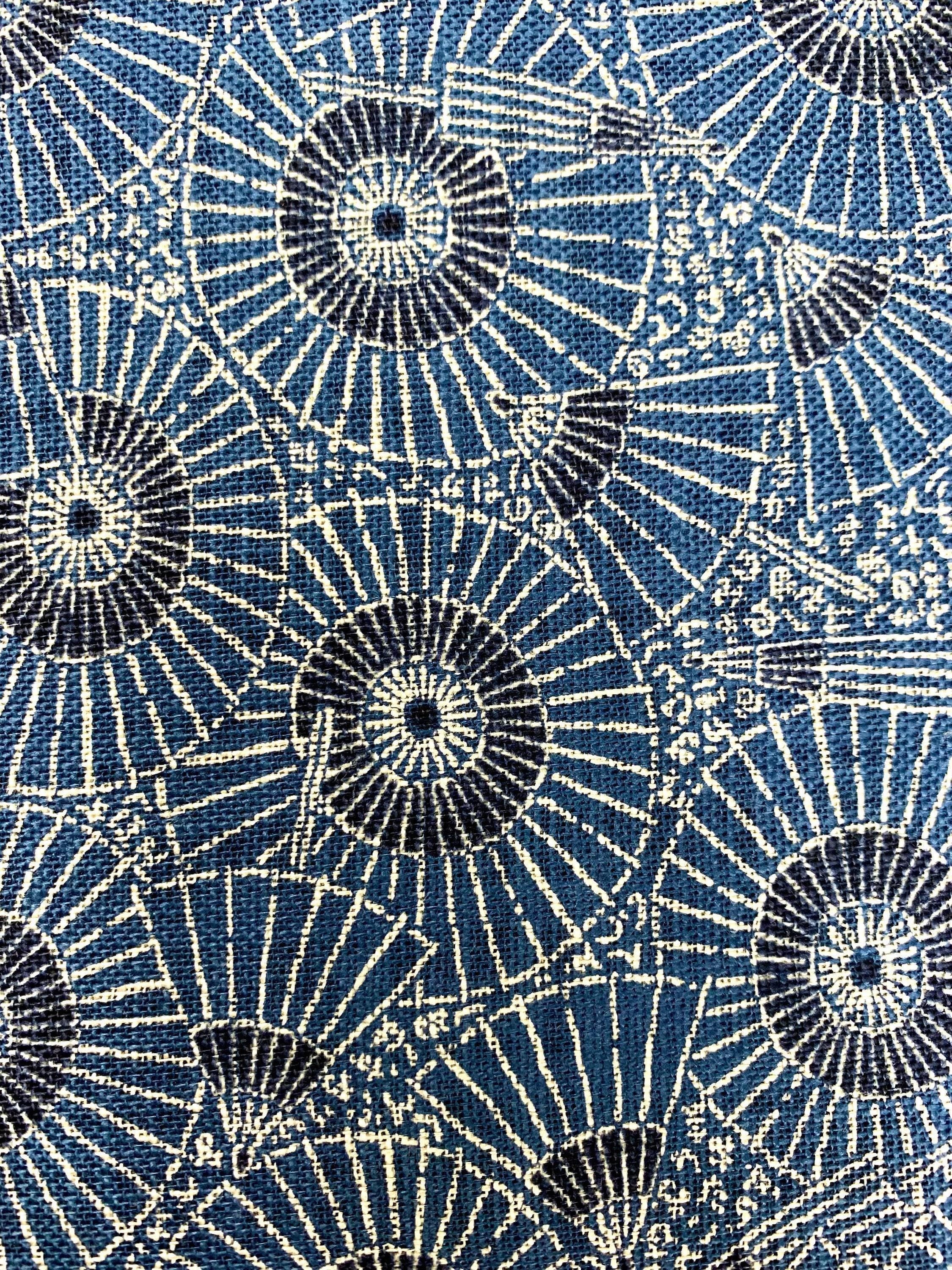 Sevenberry - Vintage Parasols Cotton Fabric - Medium Blue