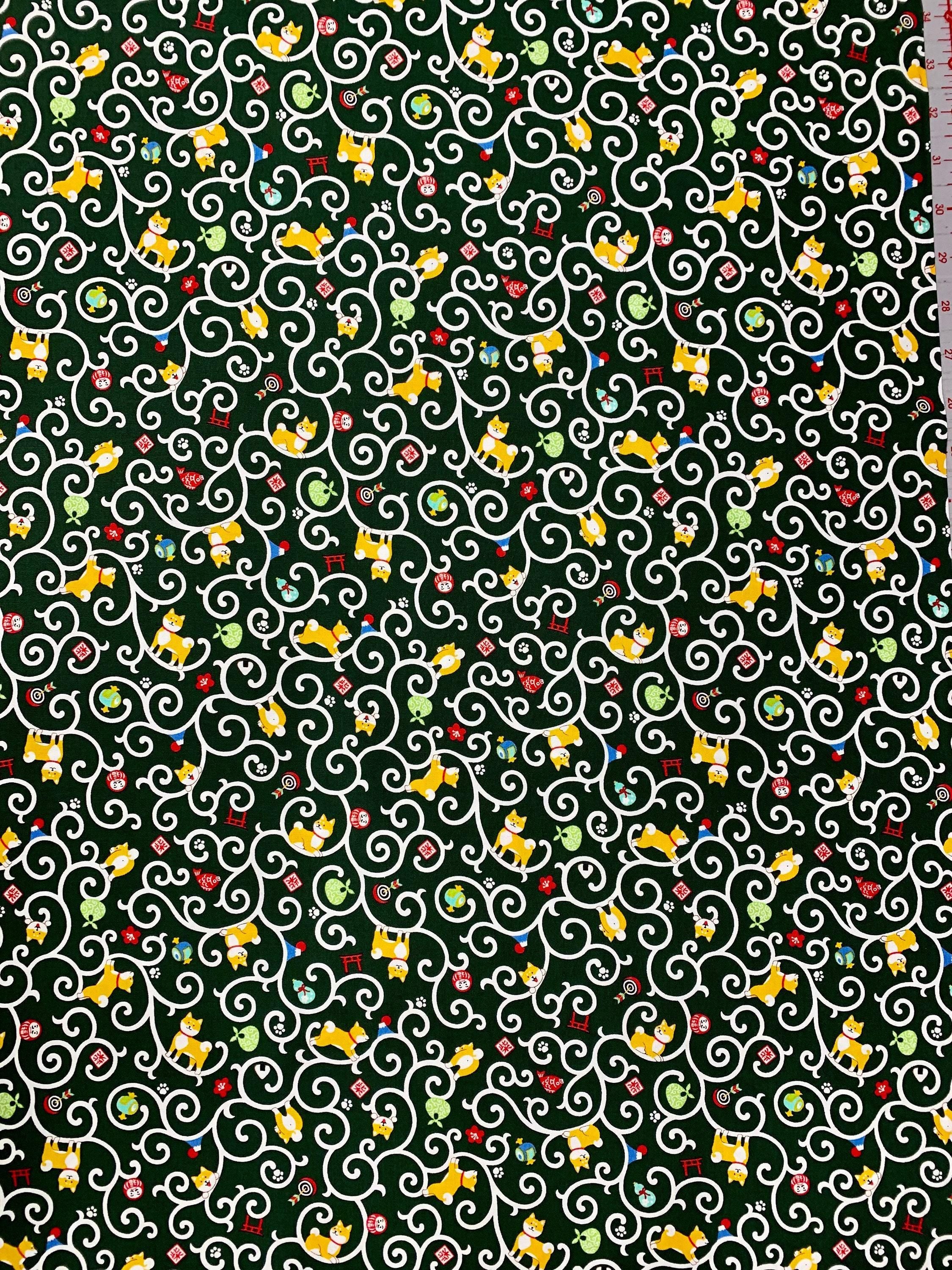 Cosmo - Shiba New Year Cotton - Pine Green
