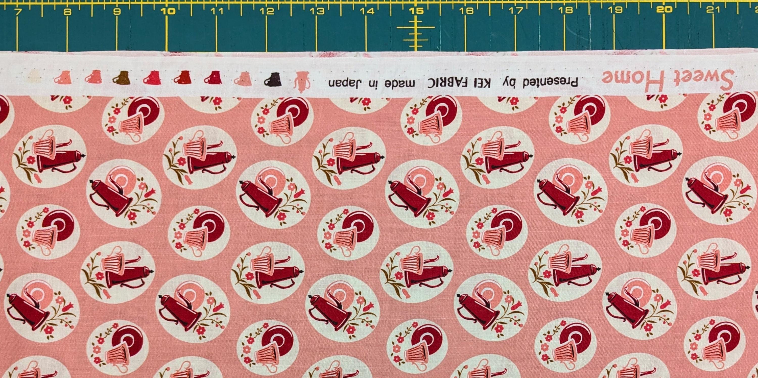 Kei - Tea Time and Flowers Cotton Fabric - Pink