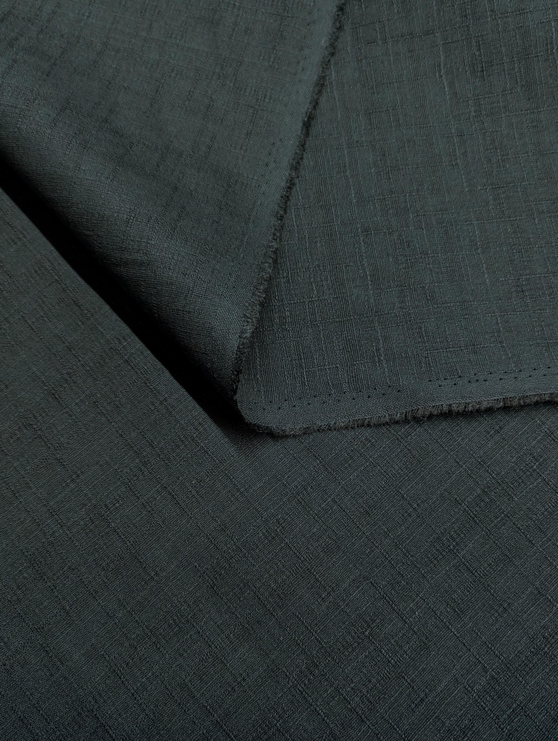 Cosmo - Solid Color Dobby Weave Cotton - Dark Navy