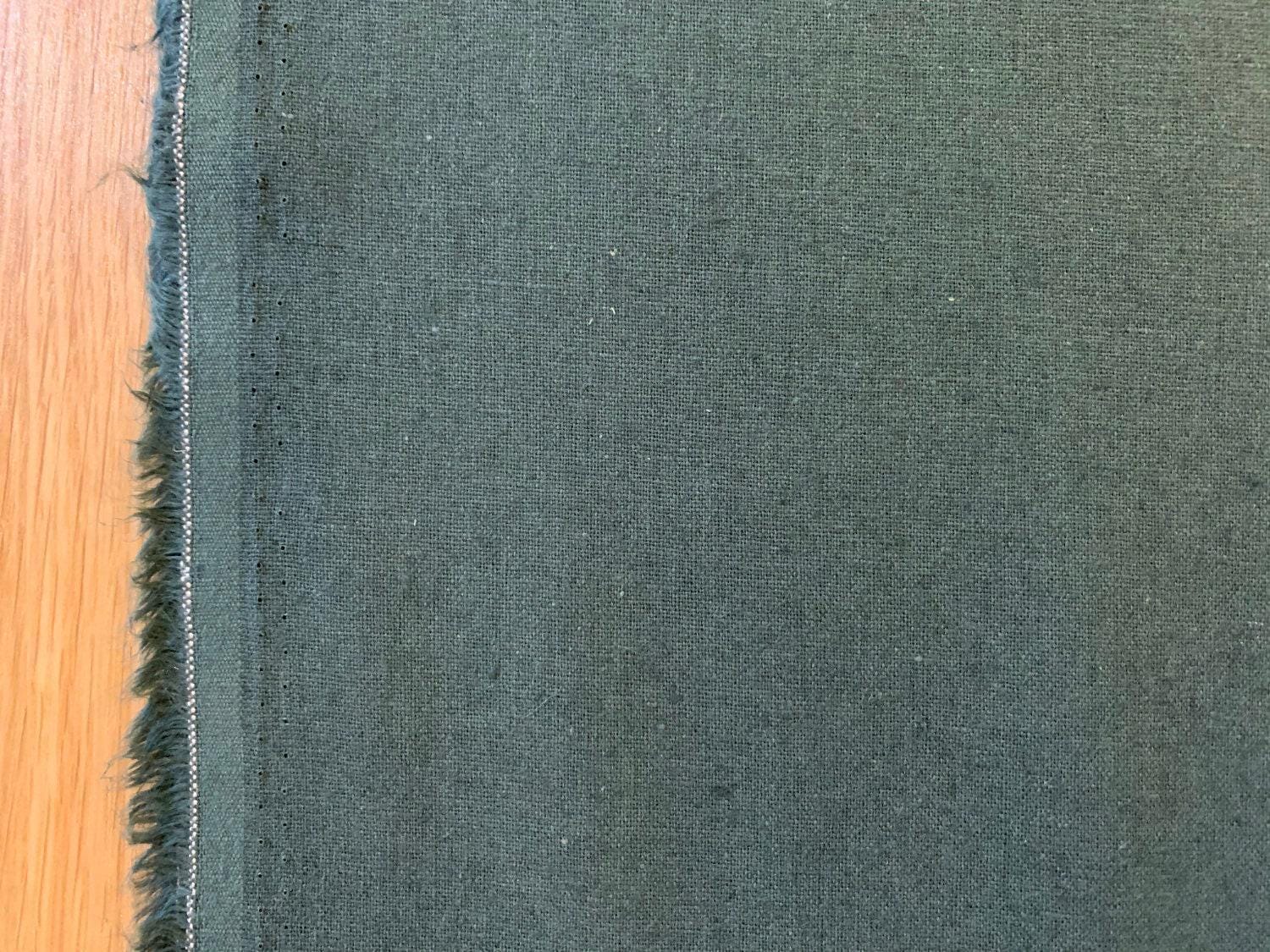 Hishiei - Solid Color Cotton/Linen Fabric - Forest Green