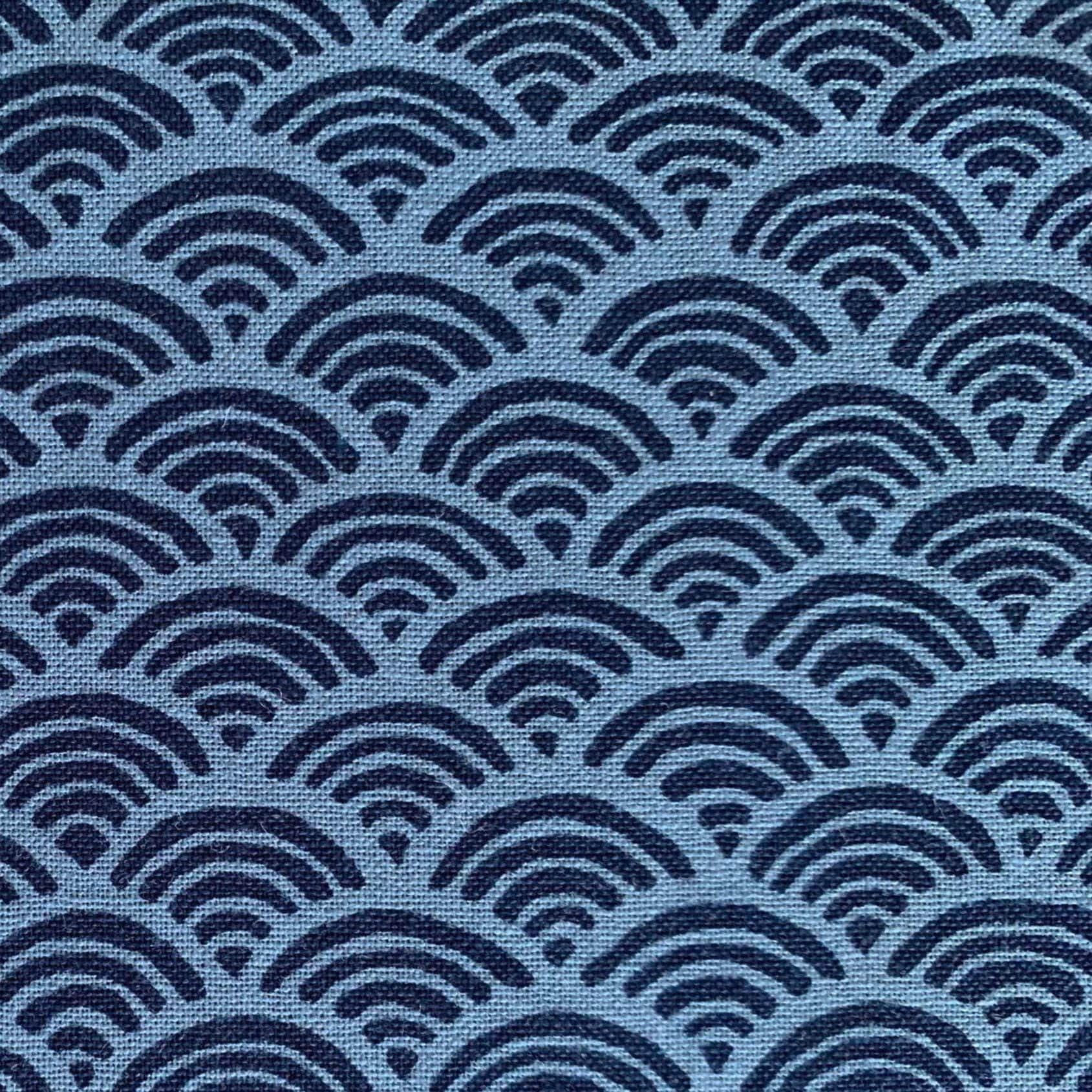 Sevenberry - Waves Cotton Fabric - Blue Navy