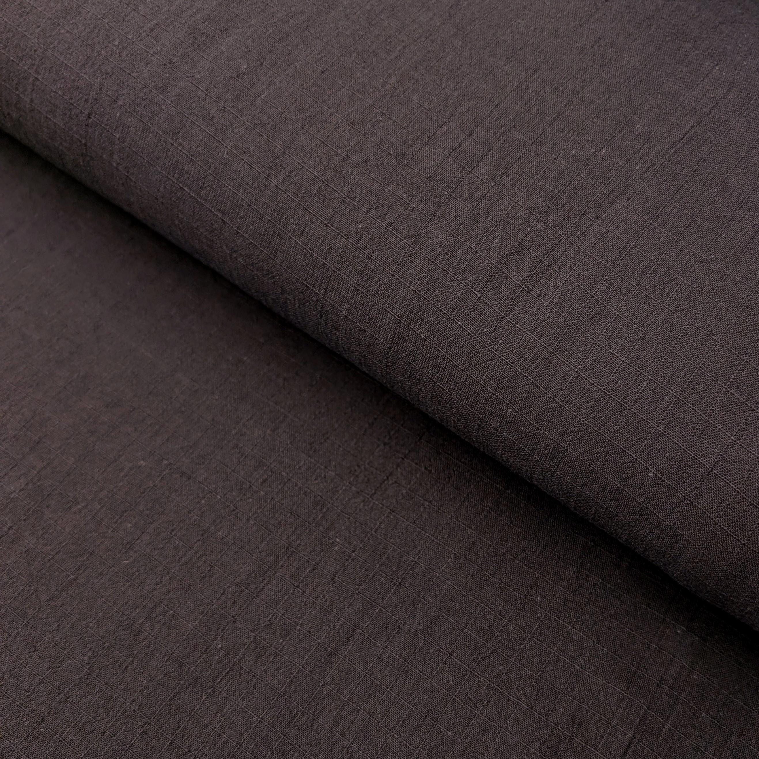 NEW Soft Gridded Dobby Cosmo Japanese cotton linen fabric AD-5747 300 arsenic gray black