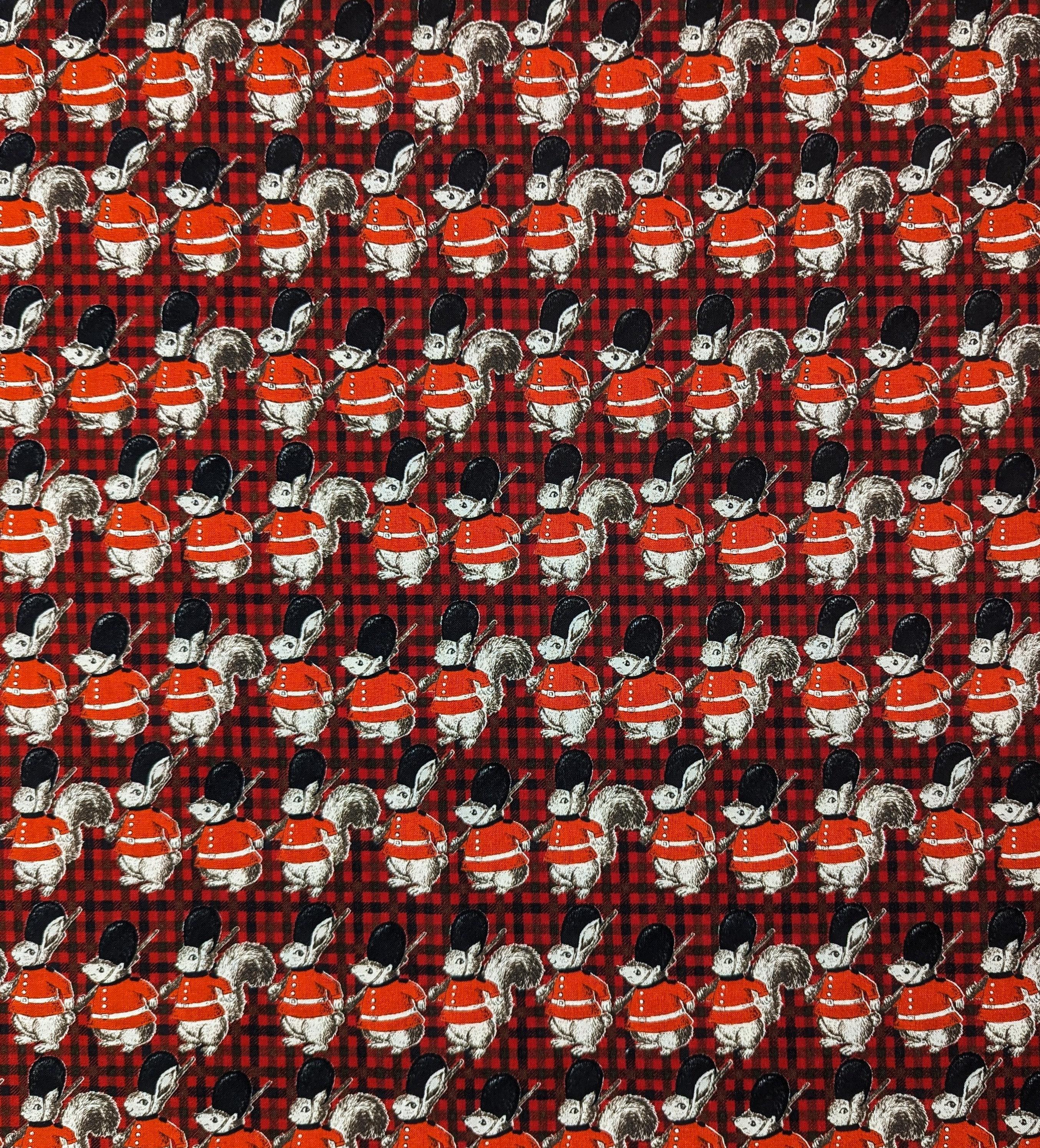 Sevenberry - Forest Brigade Cotton Fabric - Red Black White