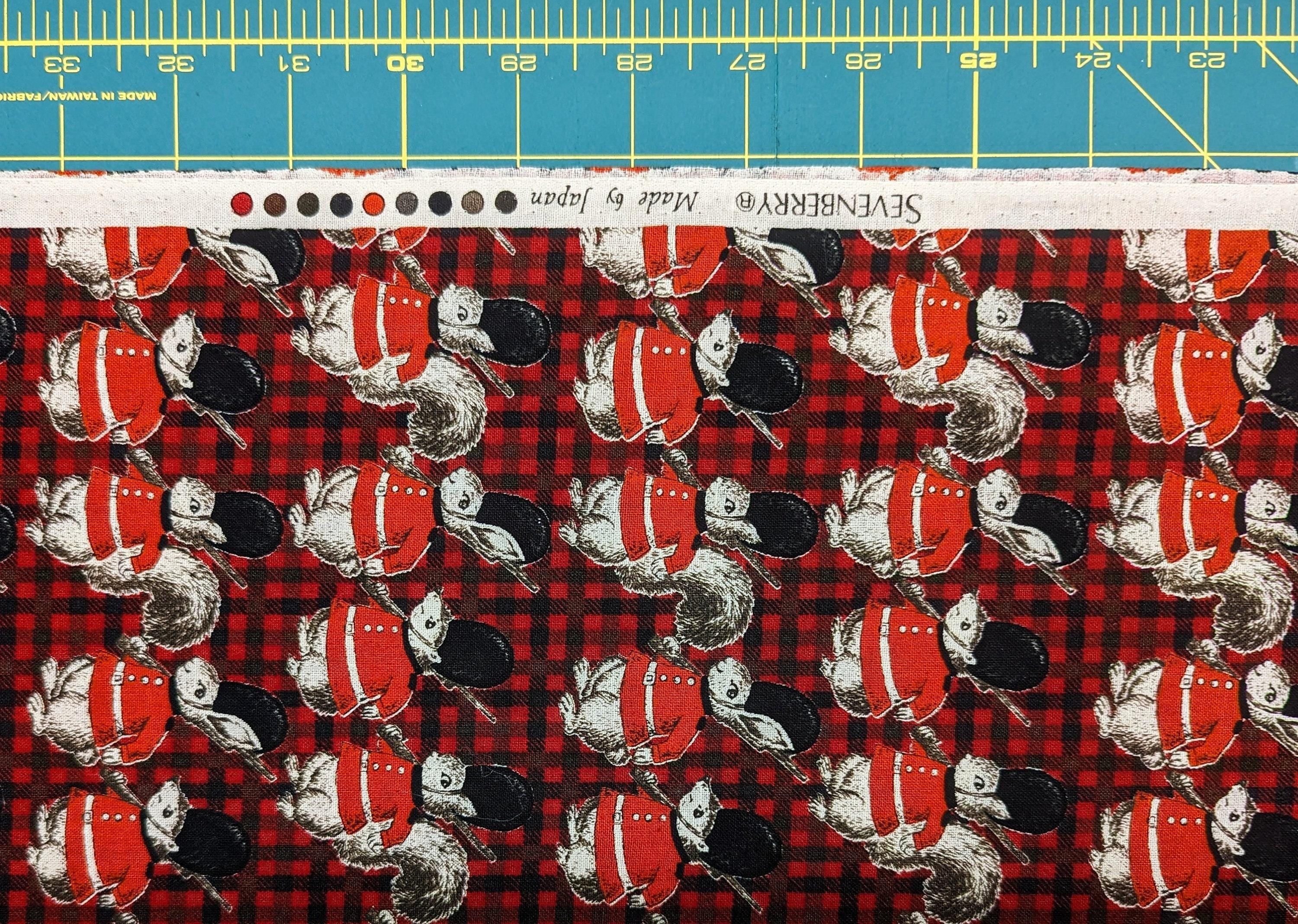 Sevenberry - Forest Brigade Cotton Fabric - Red Black White
