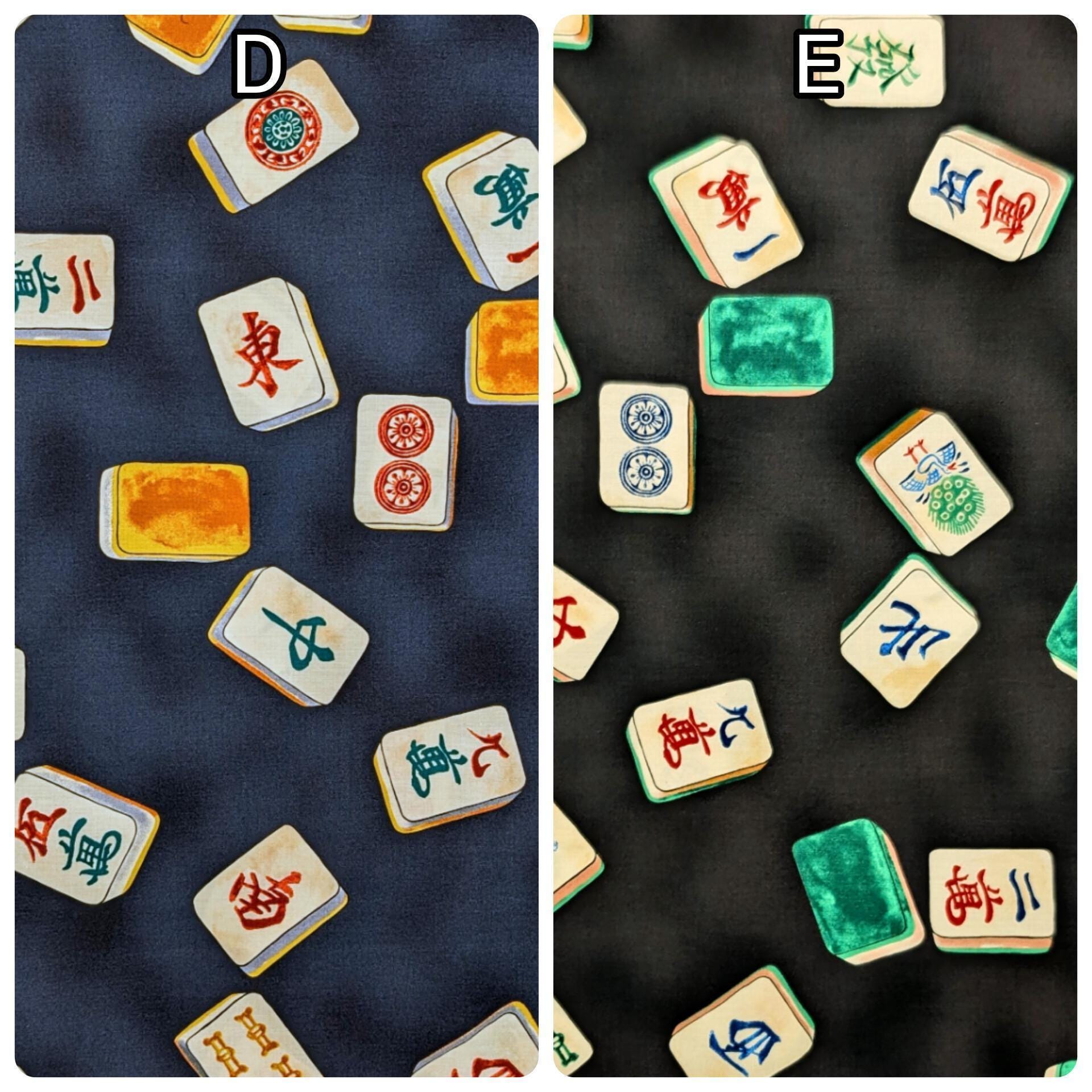 Mahjong Tiles Hokkoh Japanese cotton fabric 1025-200-3 D blue