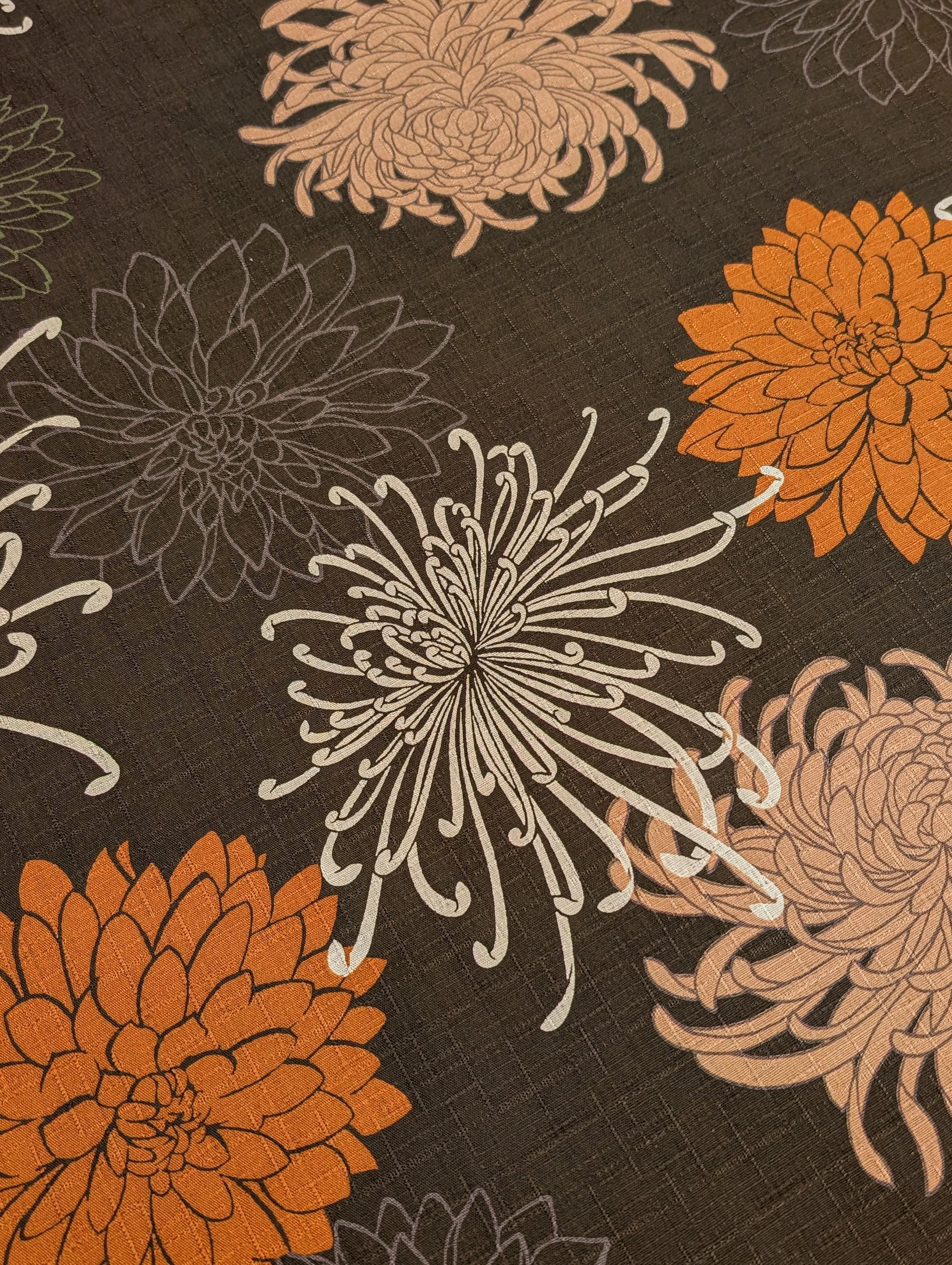 Kobayashi - Mixed Traditional Flowers Cotton Dobby - Brown