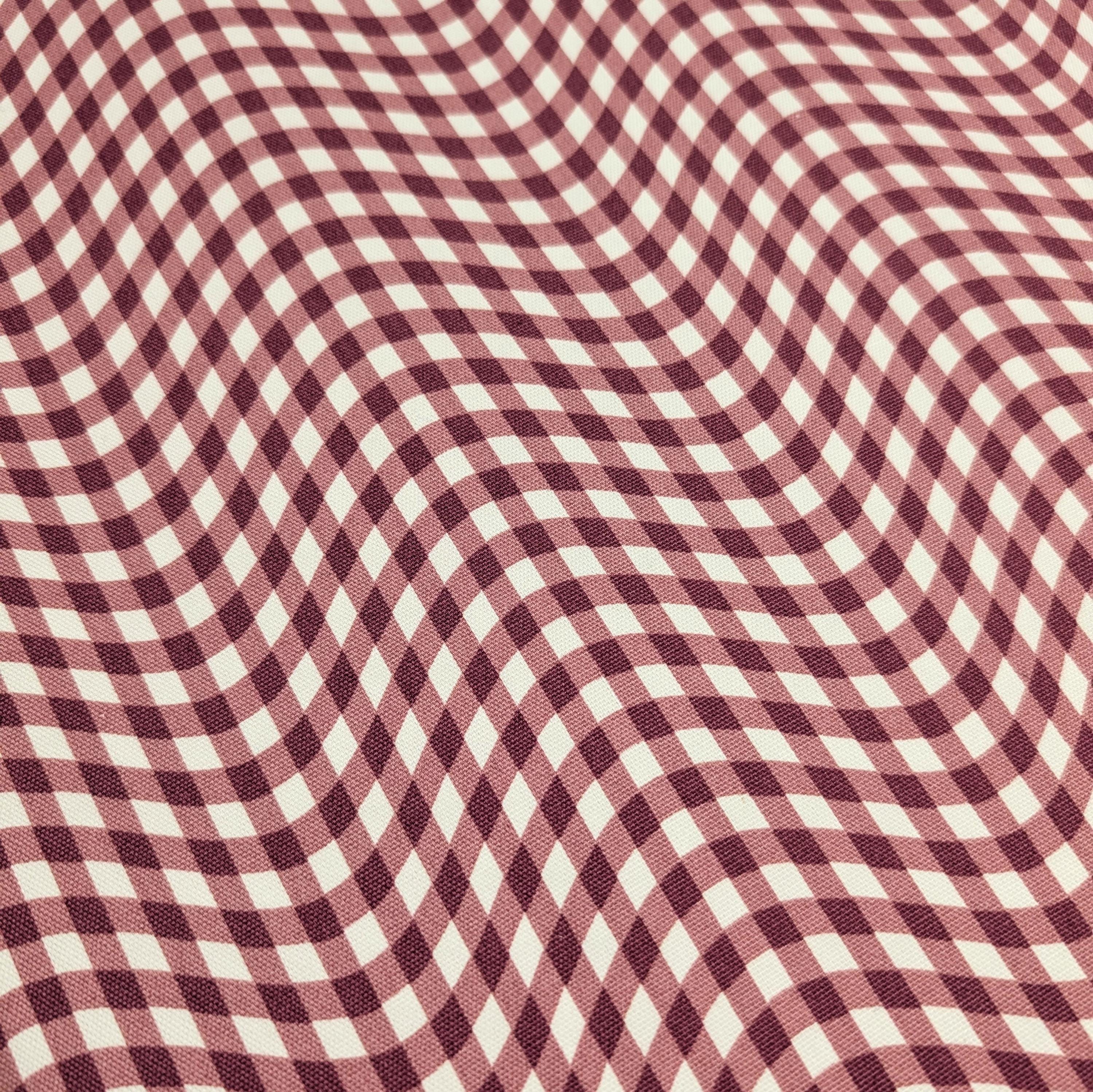 Hishiei - Warped Gingham Cotton Oxford Canvas - Pink
