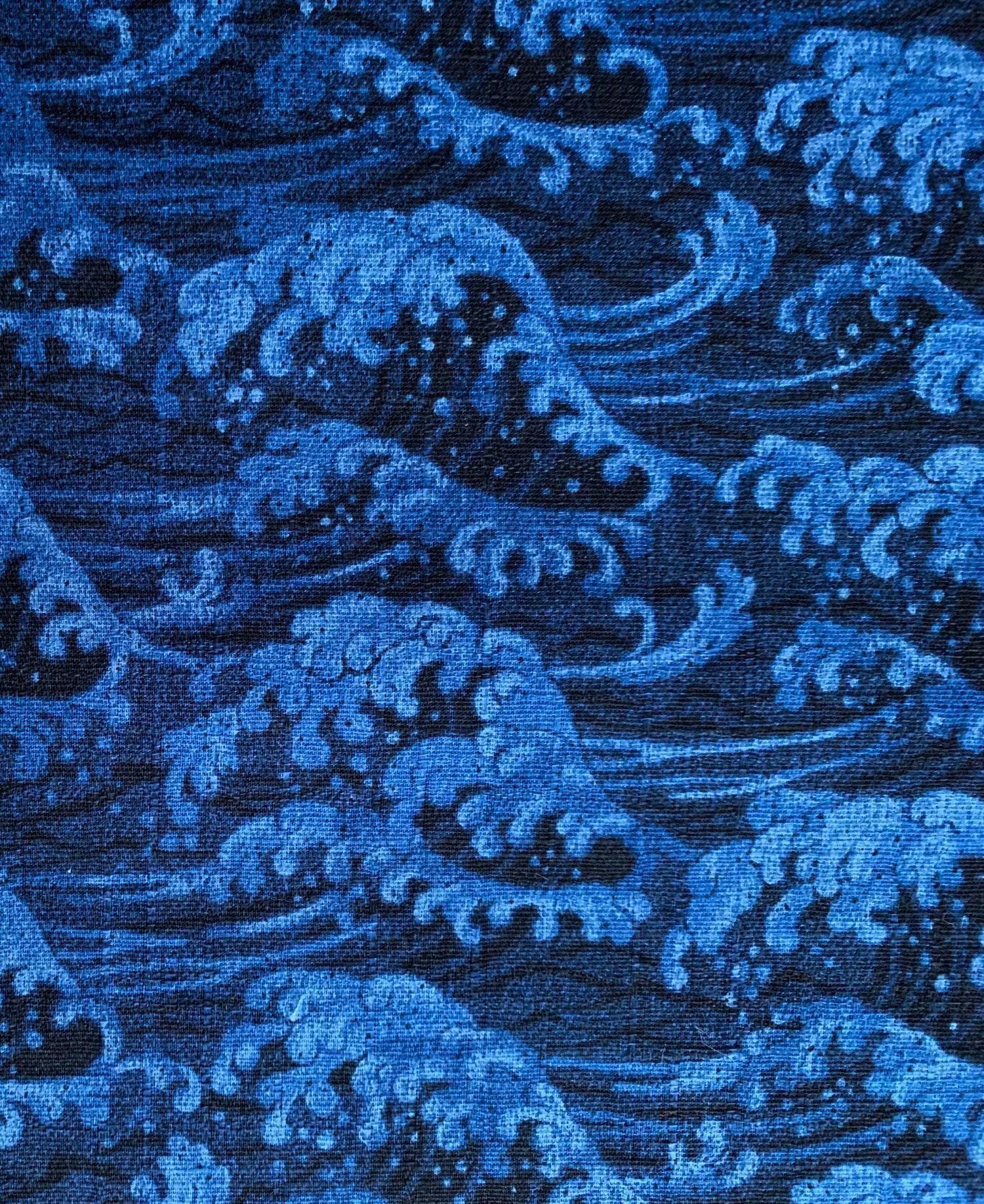 Sevenberry - Ocean Waves Cotton Dobby - Dark Blue