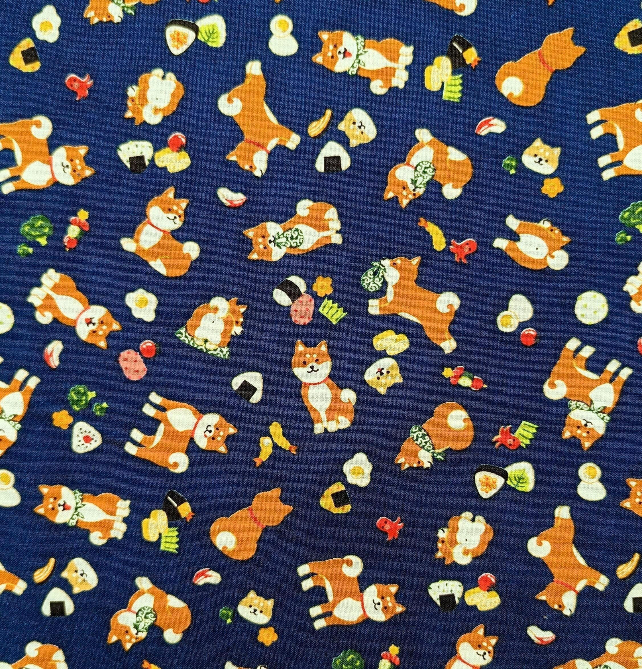 Cosmo - Lunch Time Shiba Cotton - Navy Blue