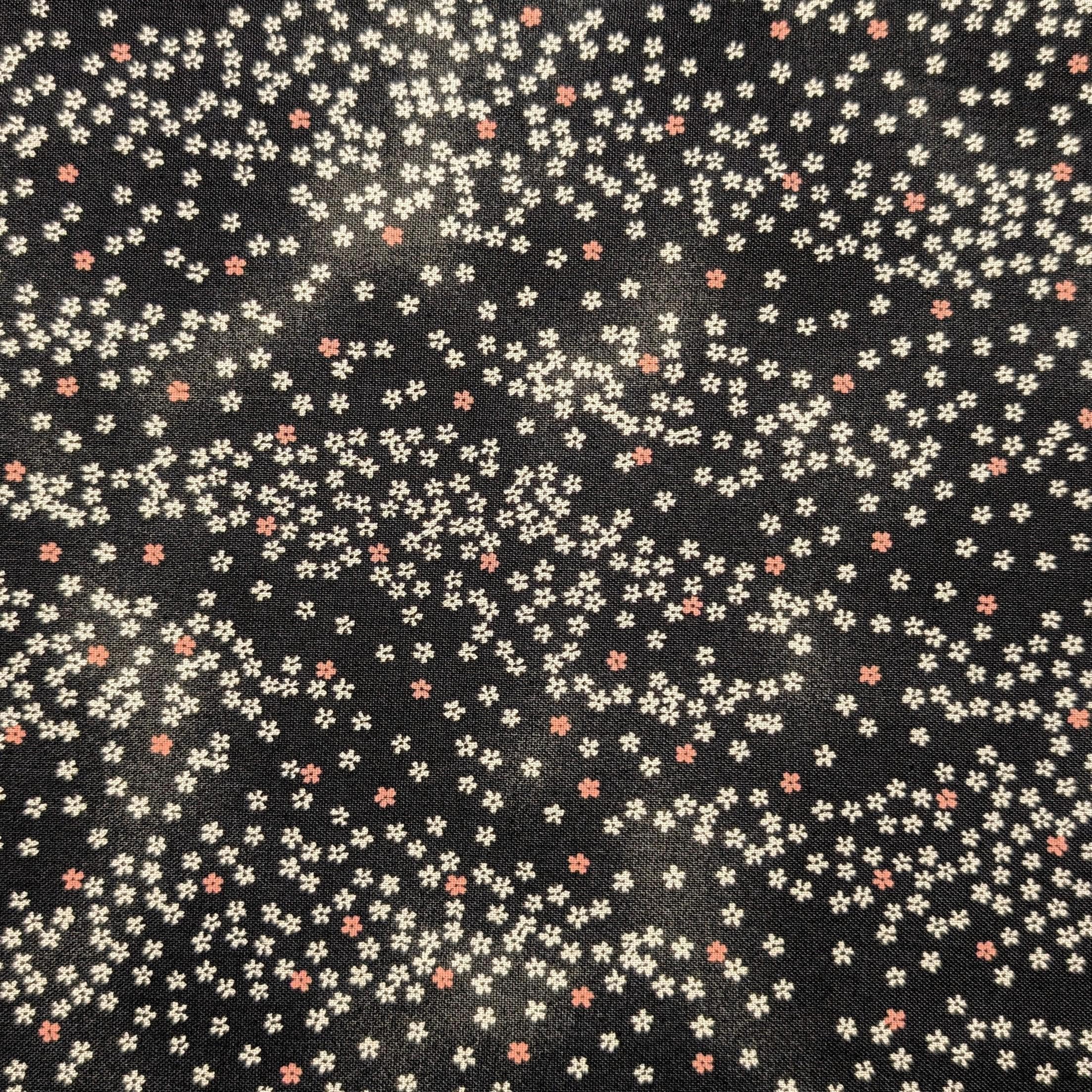 NEW Cherry Blossom Sky Sevenberry Japanese cotton fabric 88234-2-6 black