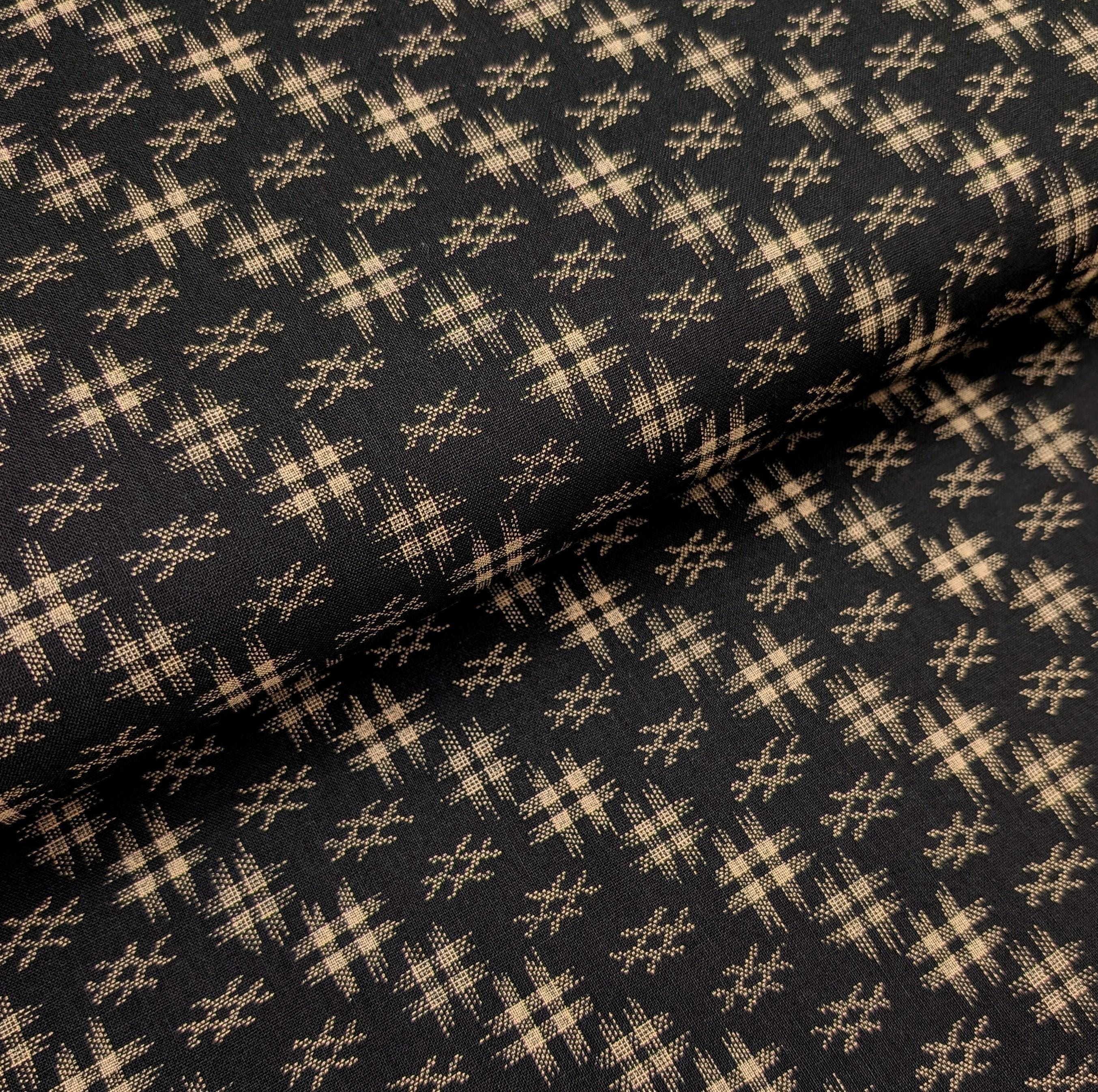 Sevenberry Well 井戸 hashtag Japanese cotton fabric 88222-5-4 beige & black