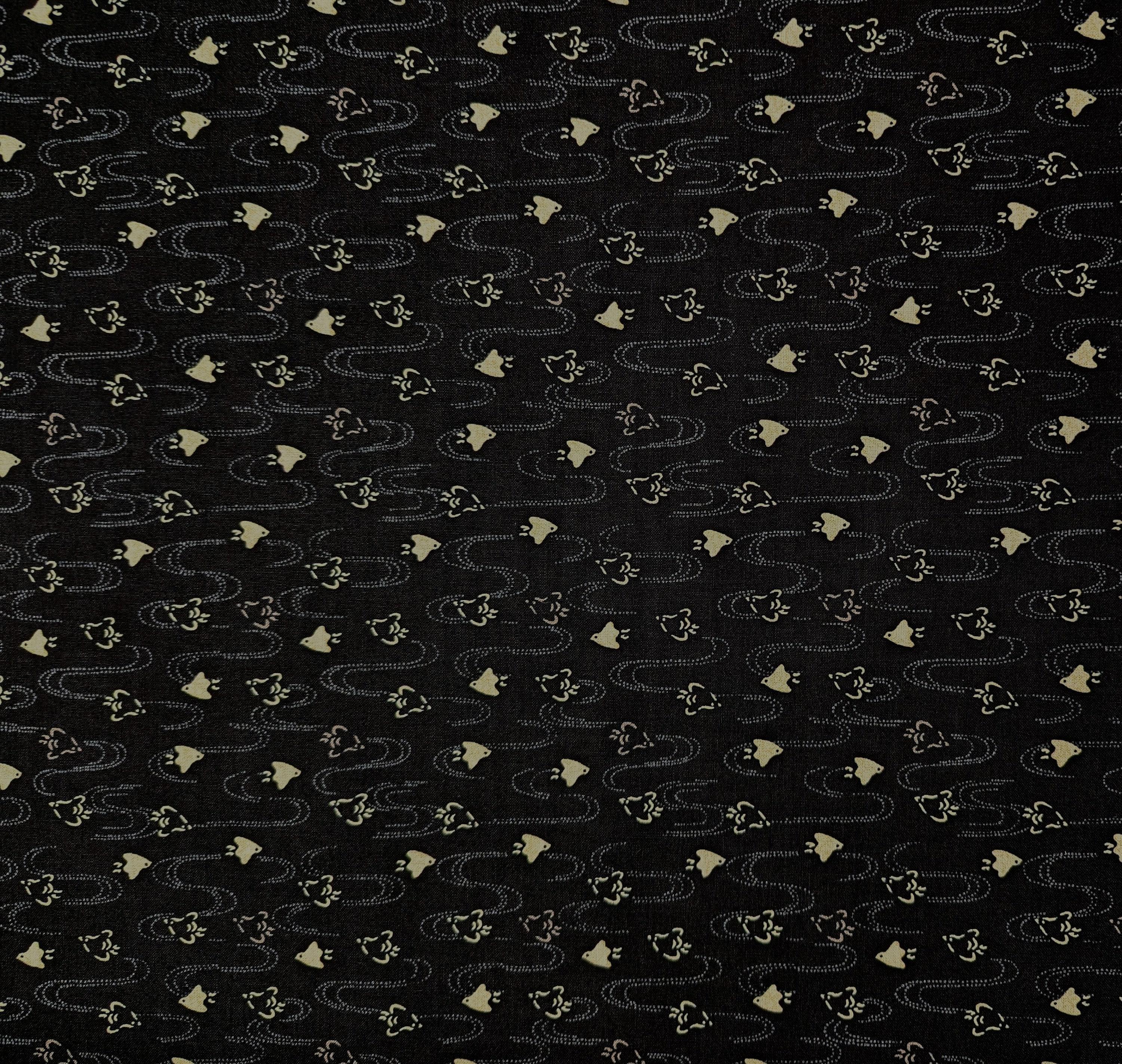 Sevenberry - Chidori Cotton Fabric - Black