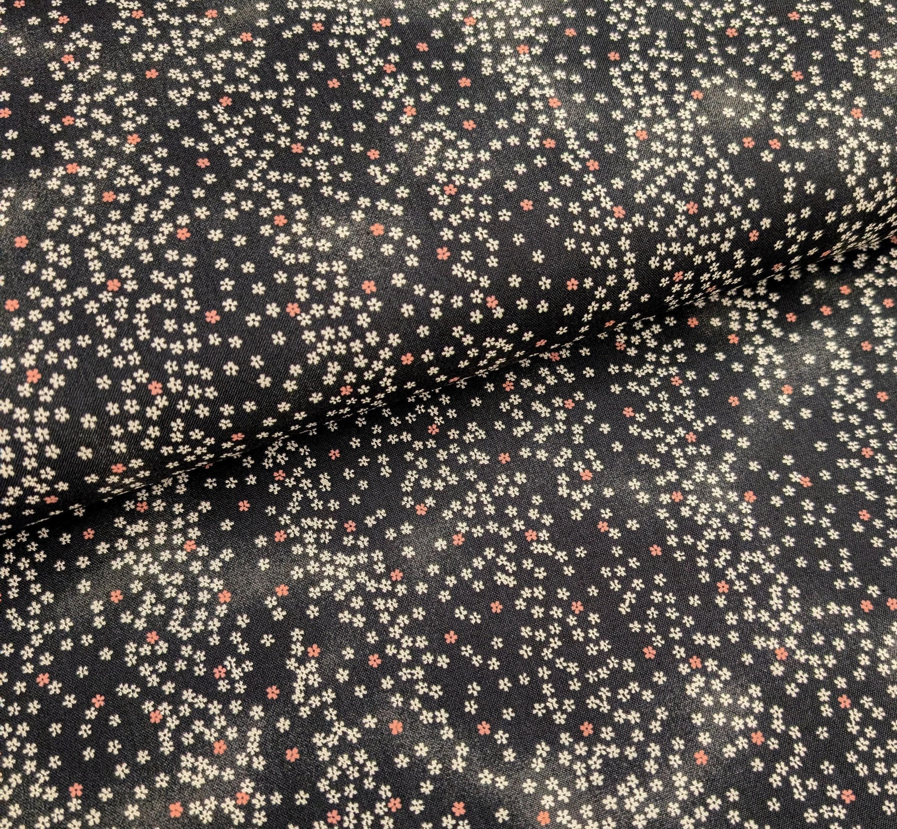 NEW Cherry Blossom Sky Sevenberry Japanese cotton fabric 88234-2-6 black