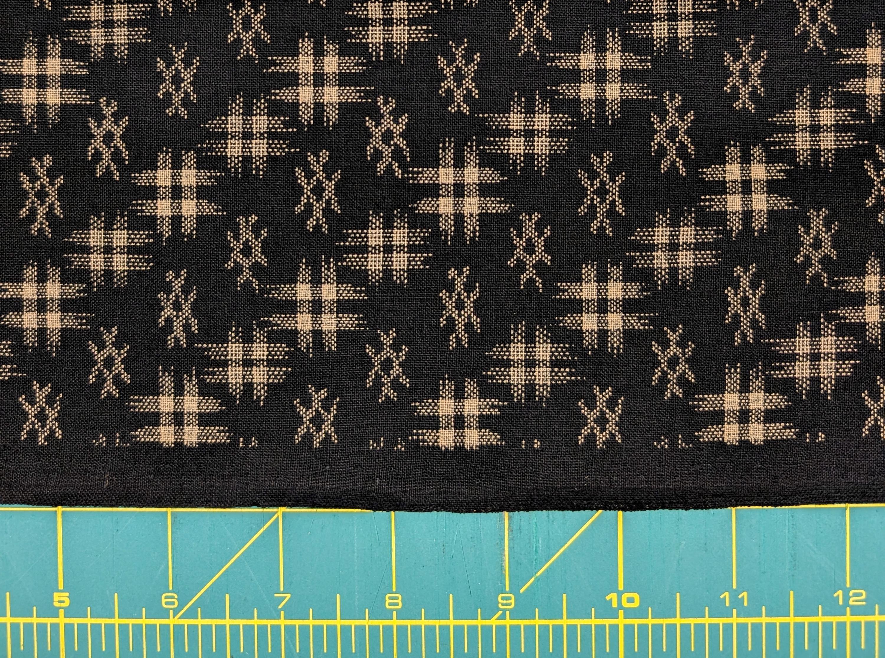 Sevenberry Well 井戸 hashtag Japanese cotton fabric 88222-5-4 beige & black