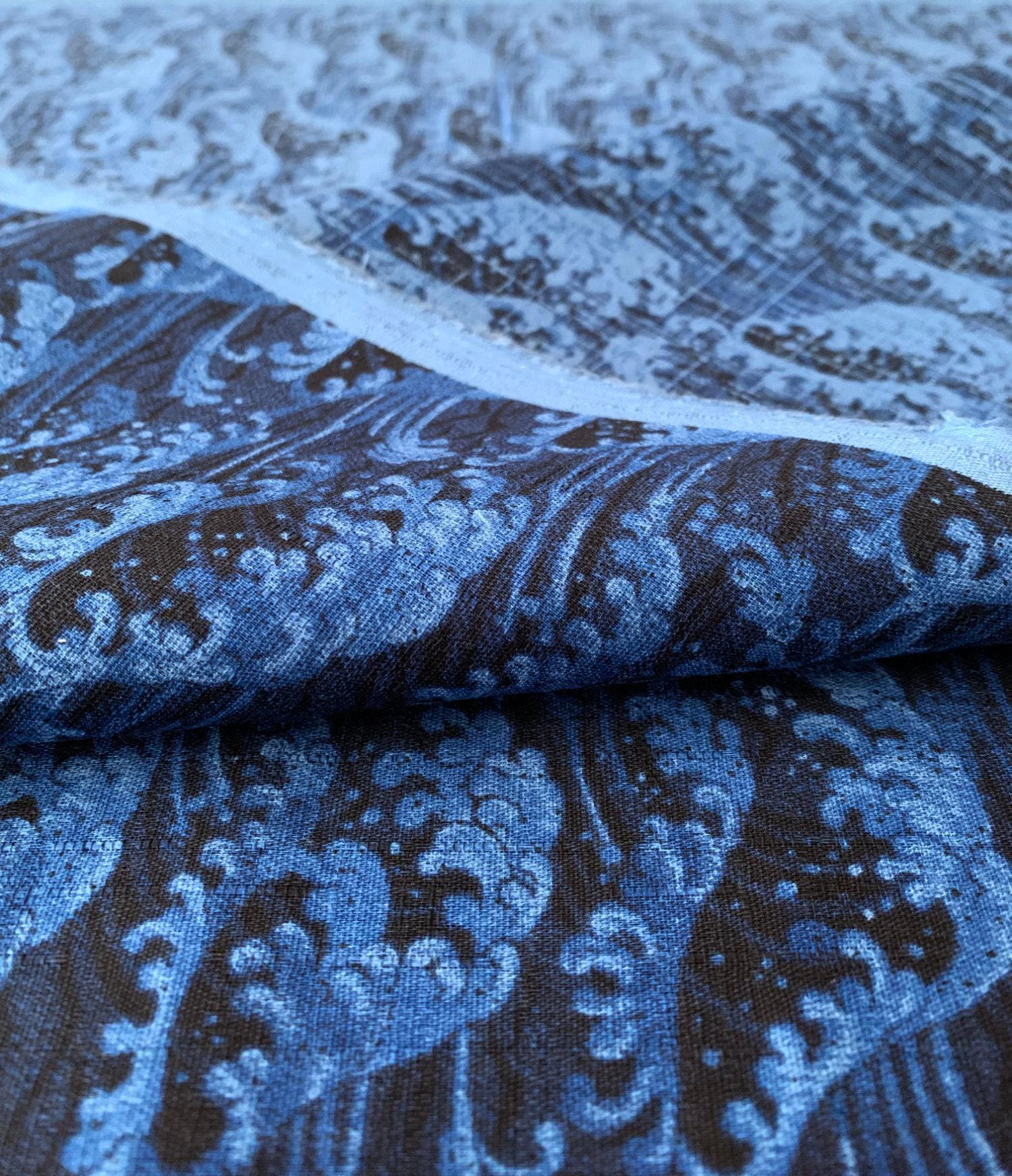 Sevenberry - Ocean Waves Cotton Dobby - Dark Blue