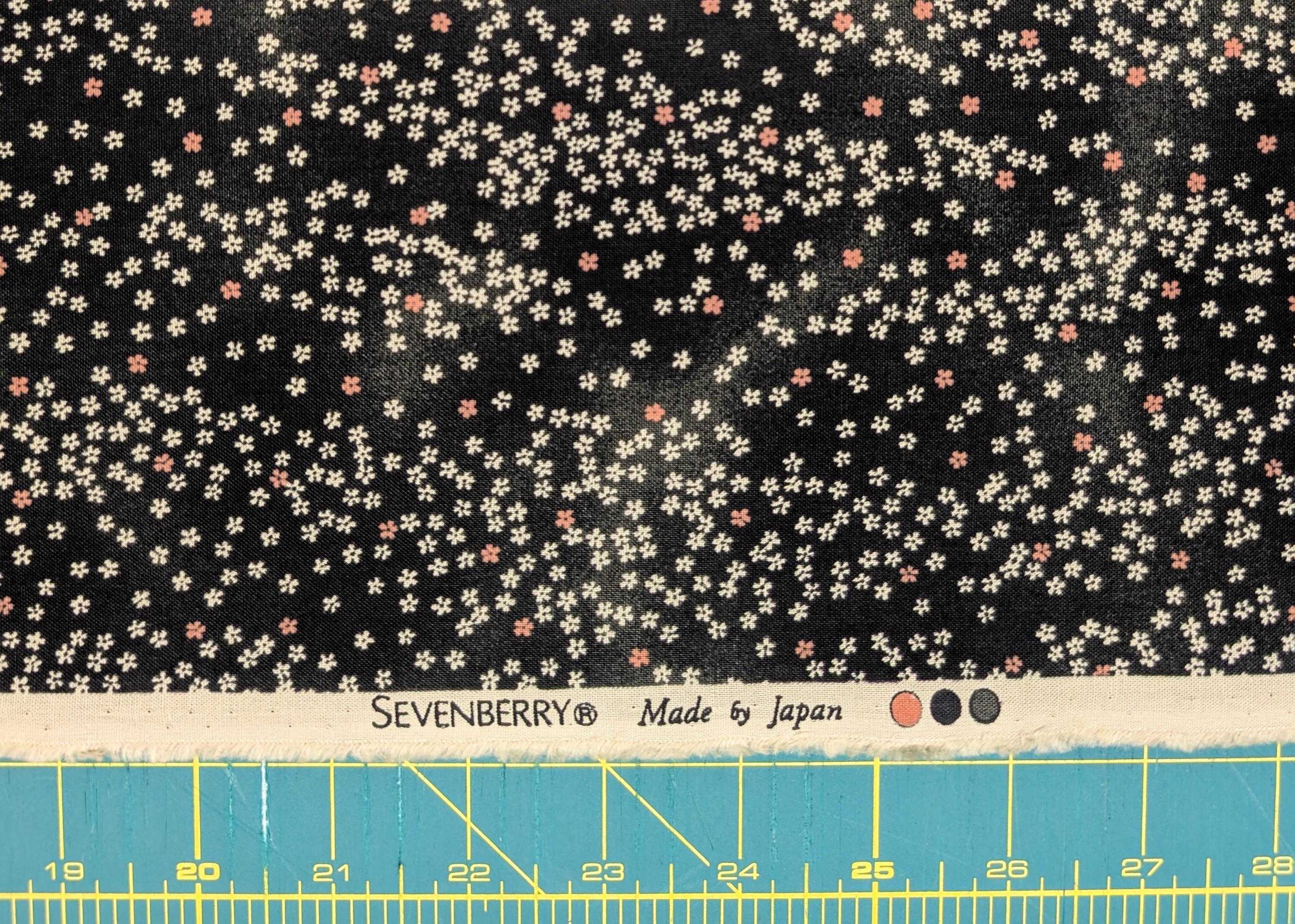 NEW Cherry Blossom Sky Sevenberry Japanese cotton fabric 88234-2-6 black