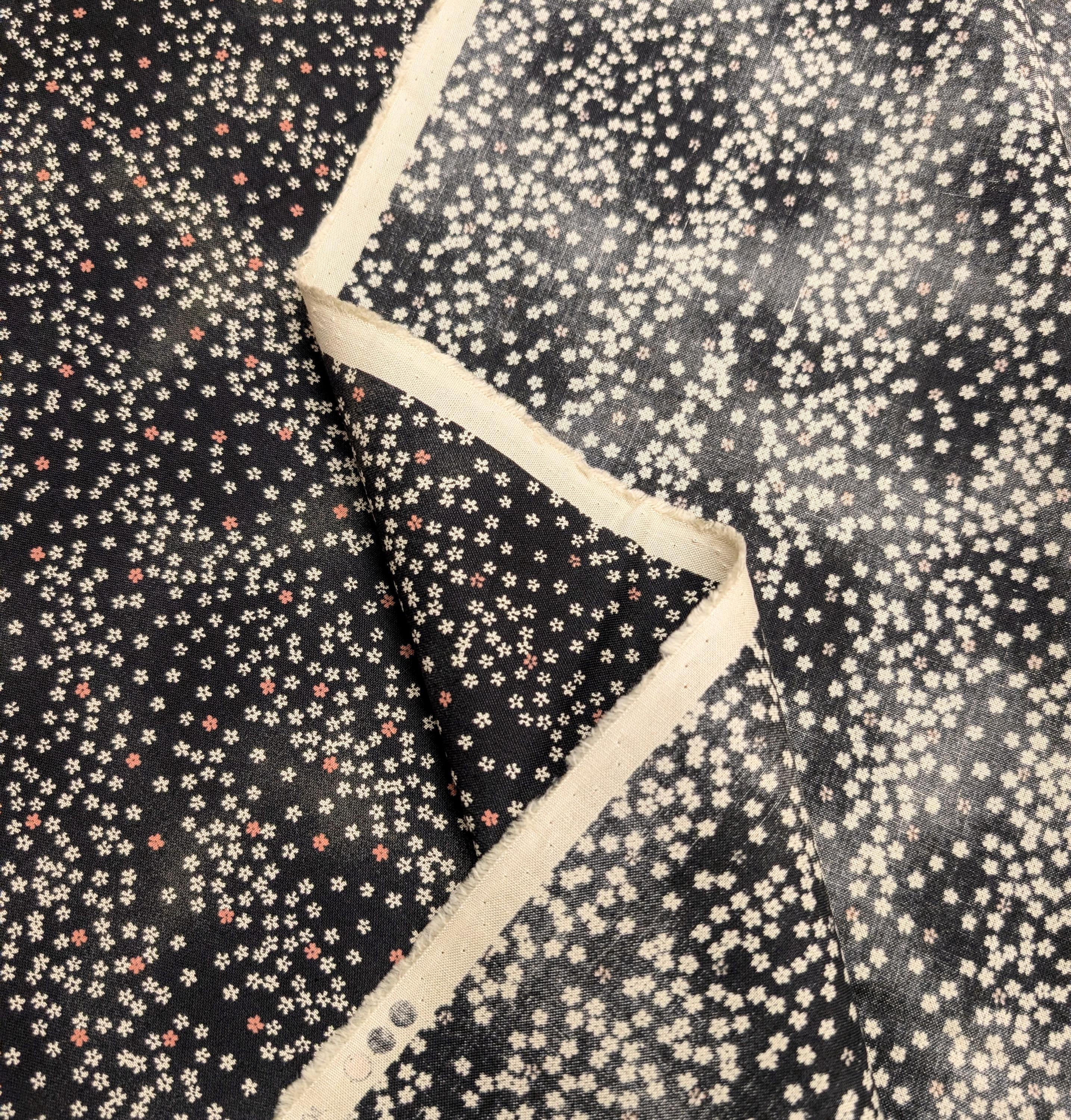 NEW Cherry Blossom Sky Sevenberry Japanese cotton fabric 88234-2-6 black