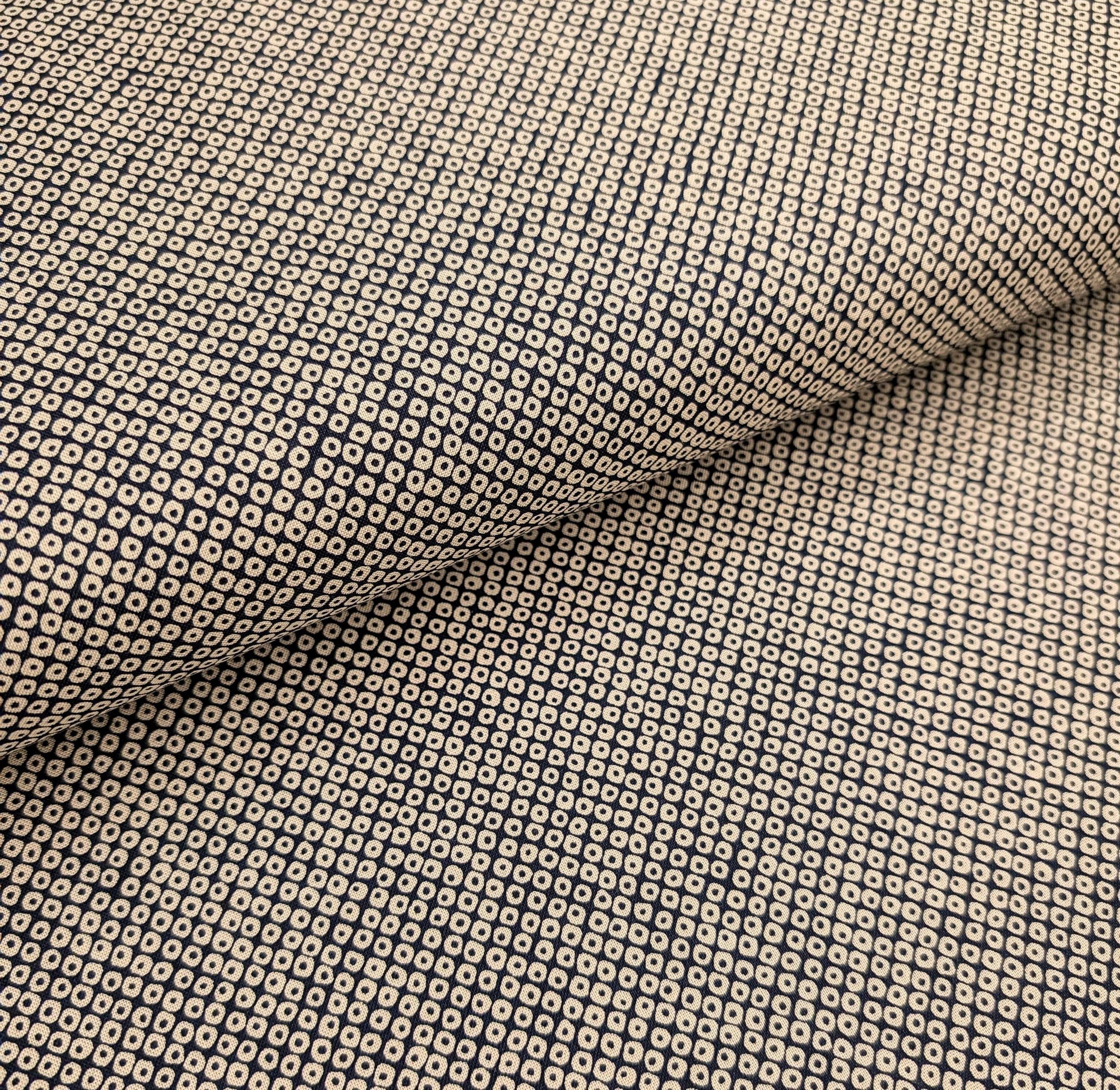 Sevenberry Kanoko Dots Japanese cotton fabric 88222-9-7 beige & black