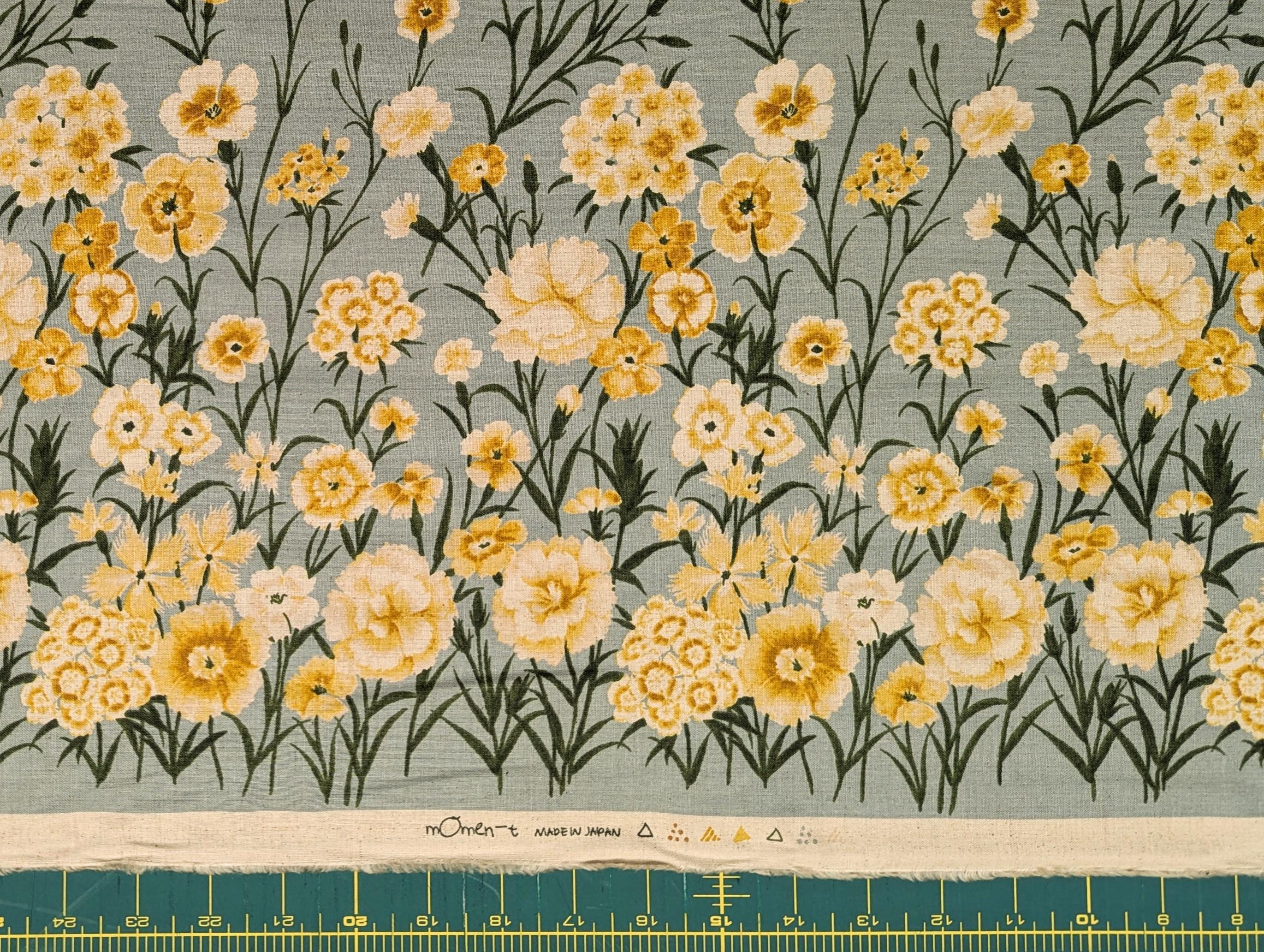 Koizumi - Summer Meadows Panel Momen-T Cotton/Linen Fabric - Green