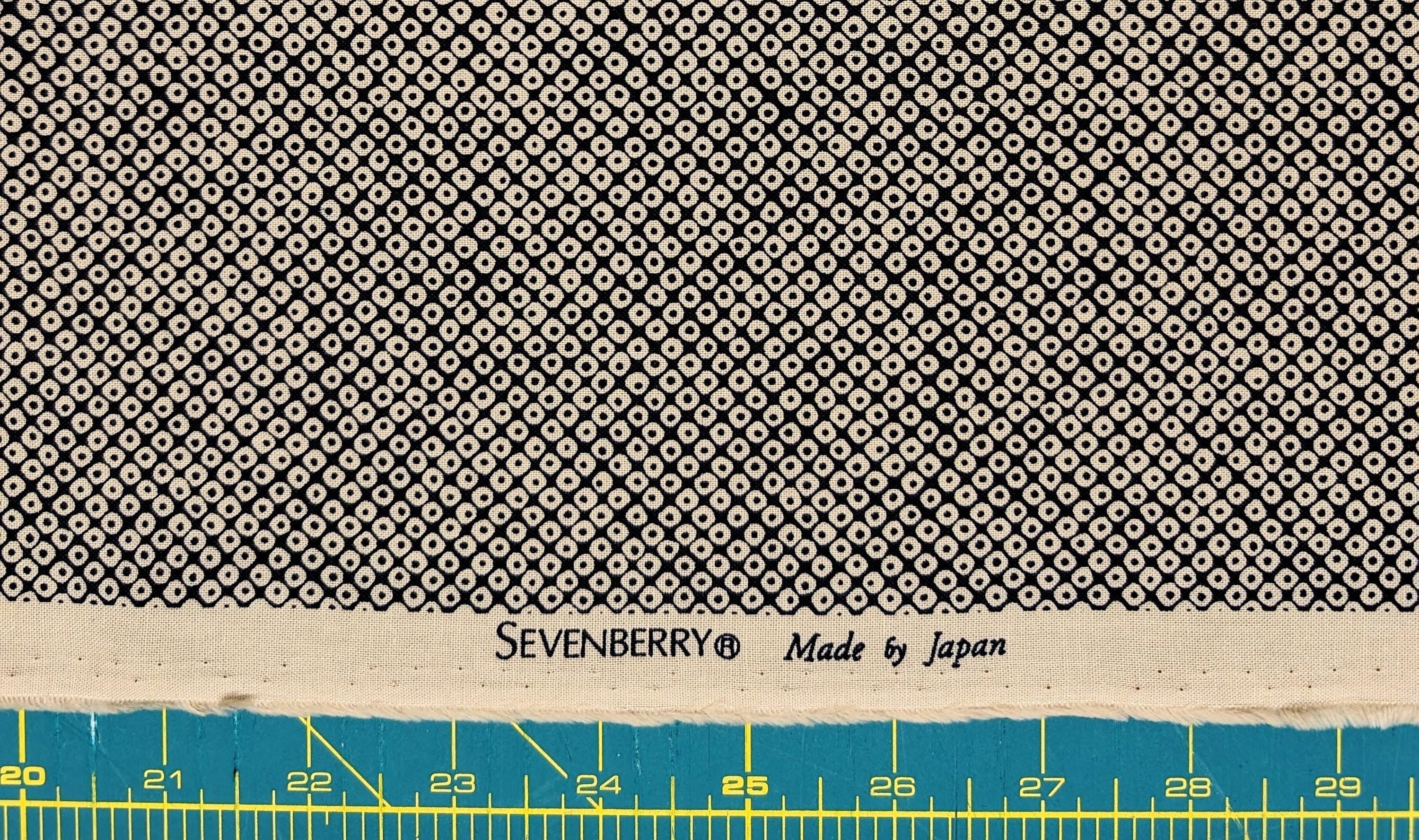 Sevenberry Kanoko Dots Japanese cotton fabric 88222-9-7 beige & black