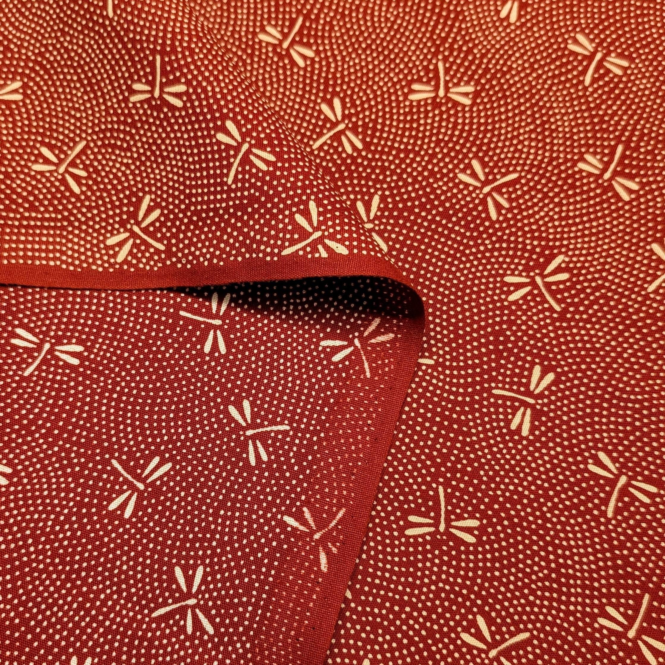 NEW Dotted Dragonflies Senyo Japanese cotton fabric SK-100-4 C red