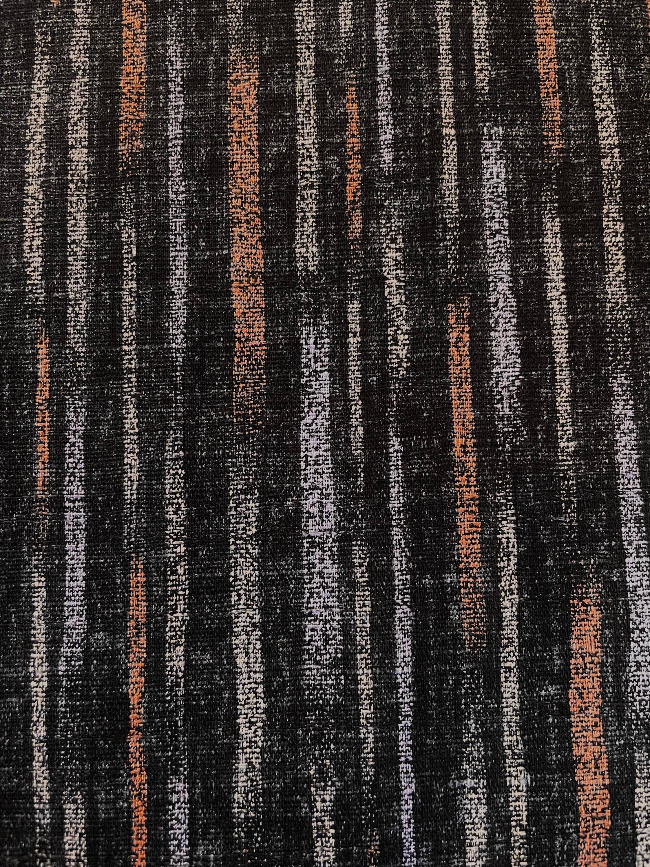 Morikiku - Chalk Stripe Cotton Dobby - Black