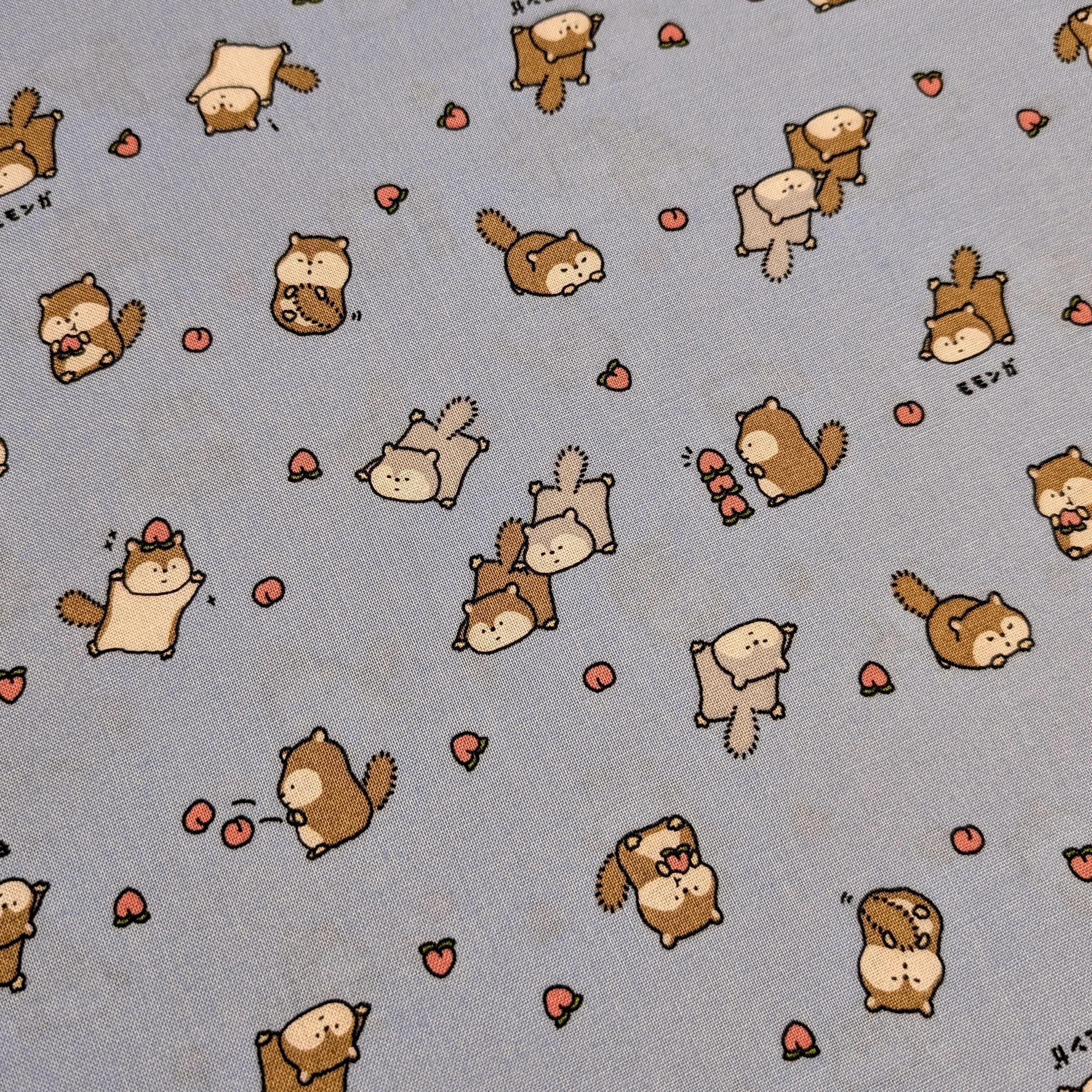 Cosmo - NEW Flying Squirrels & Peaches Cotton - Blue